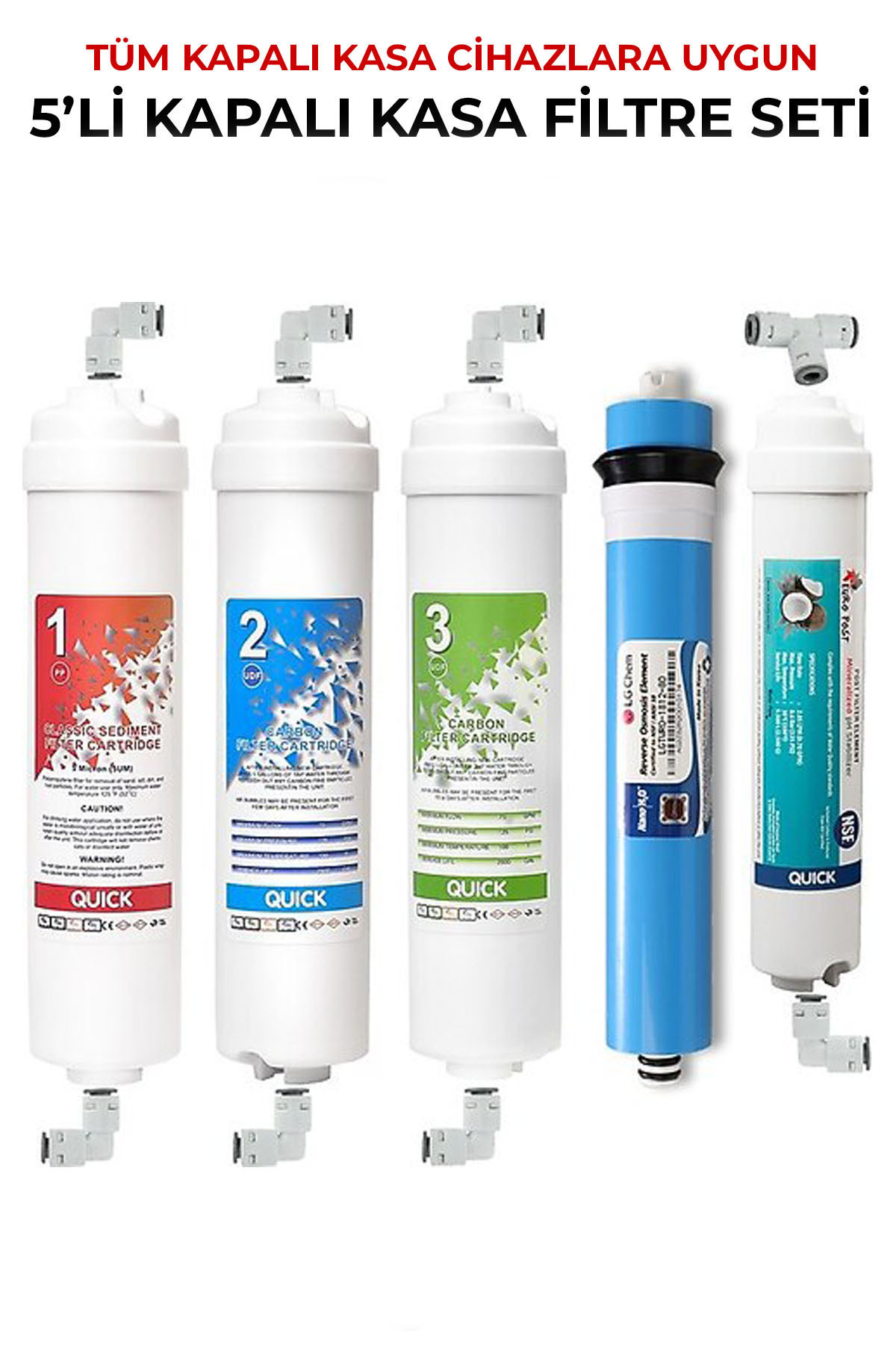ARN Lg Marka Su Arıtma Cihaz uyumlu Filtresi Kapalı Kasa 5 Li Filtre Seti
