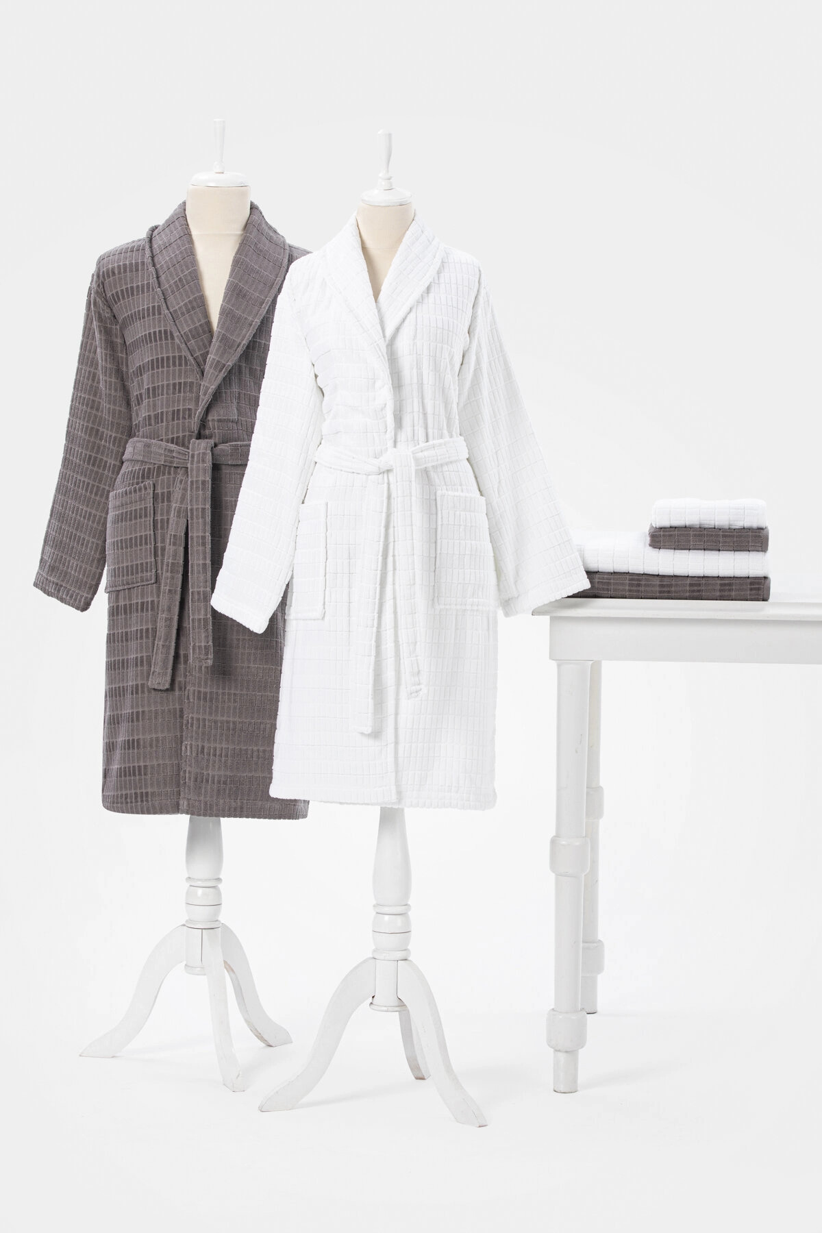  سرویس حمام مخمل راه راه ۶ تکه