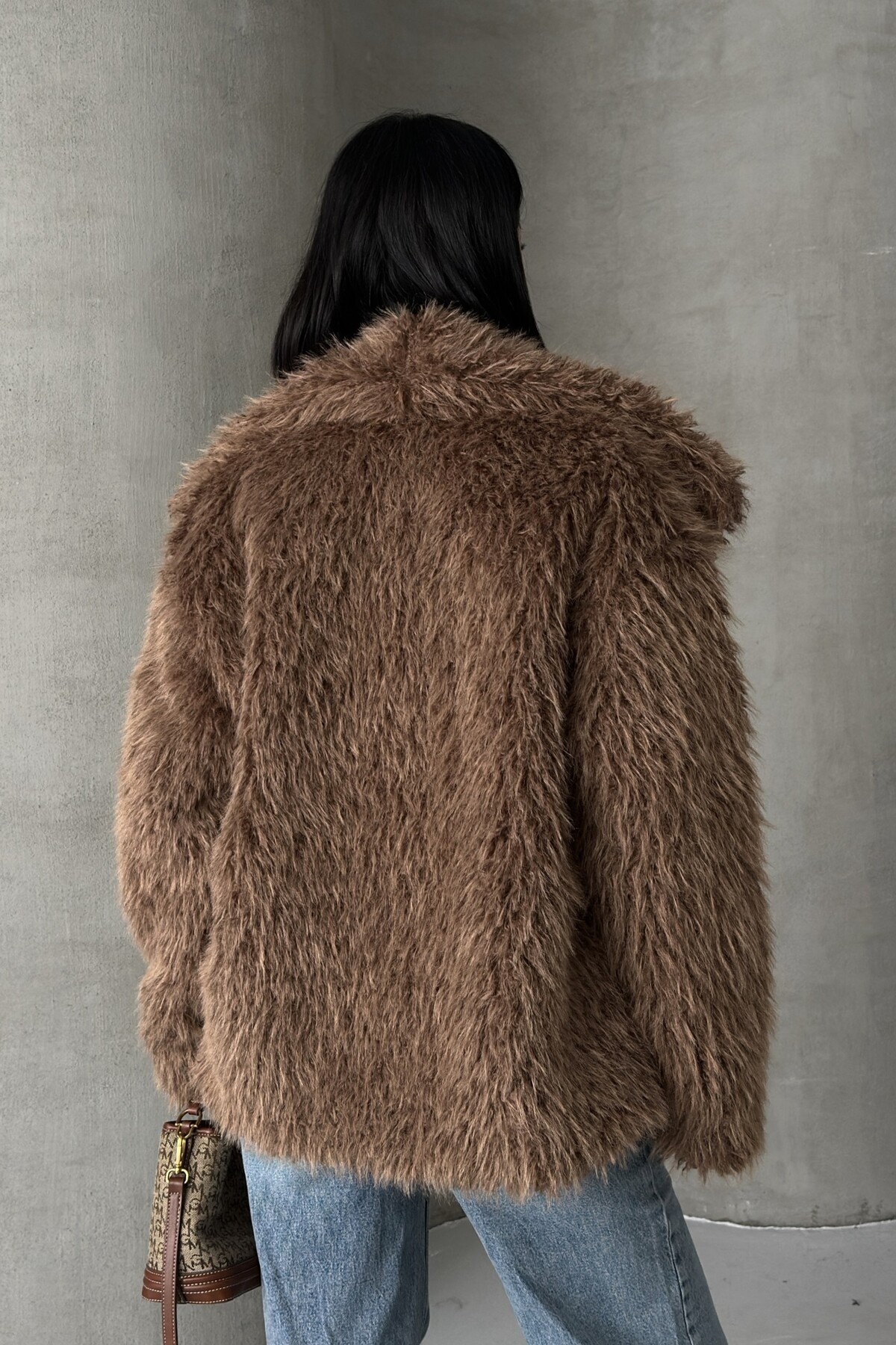 ALFUDO Moda Collection Yumuşak Dokulu Kürklü Mont görsel 7