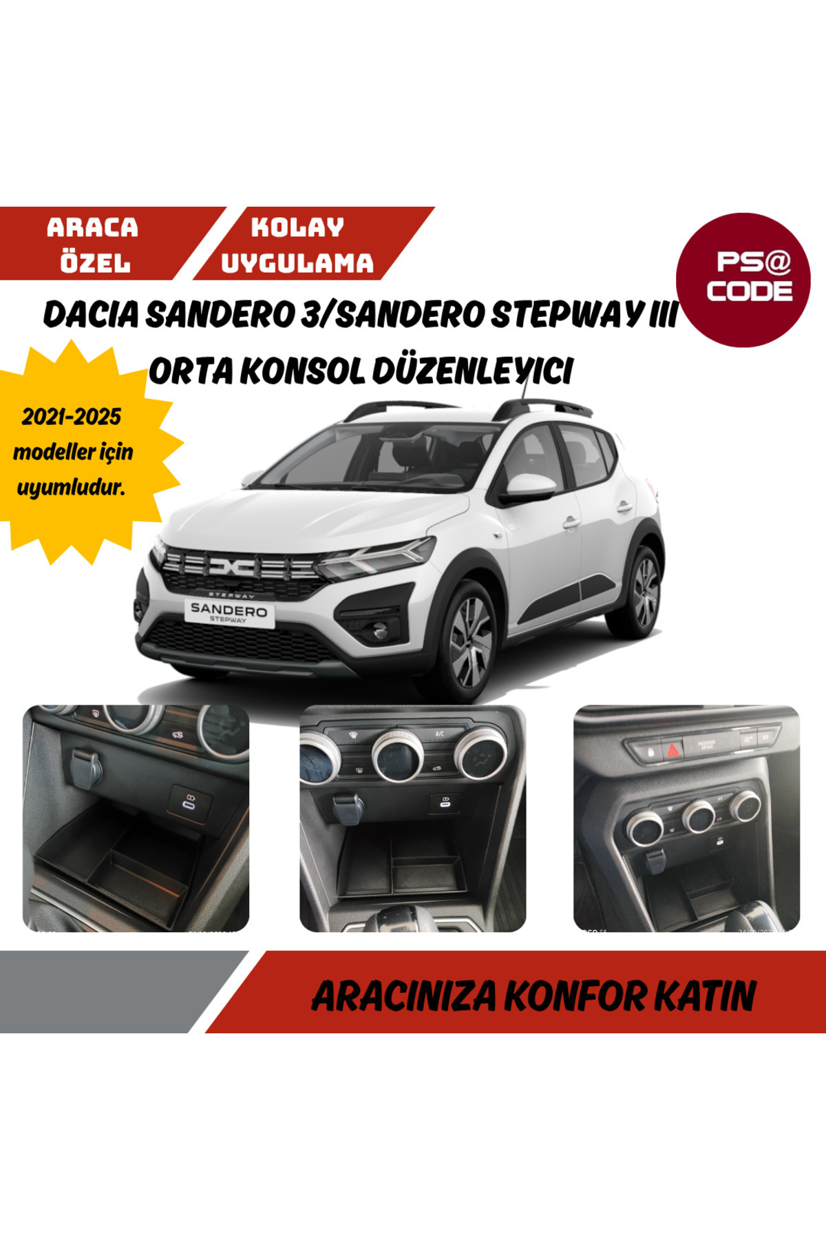 psa code Dacia Sandero 3/Sandero Stepway III orta konsol düzenleyici