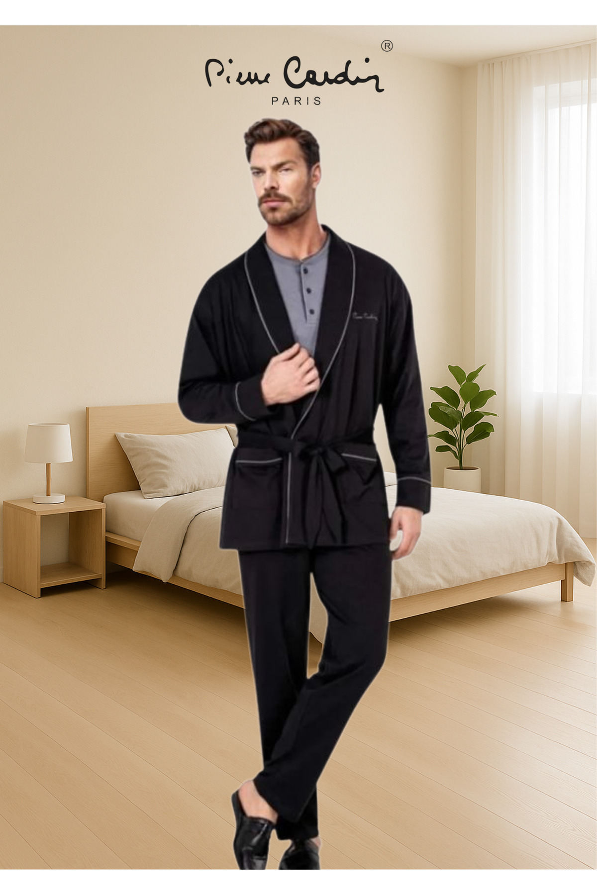 ست پیژامه مردانه راسته فاق نرمال آستین بلند | پیر کاردین Pierre Cardin TC.PC.56.05.1904 - تصویر 2