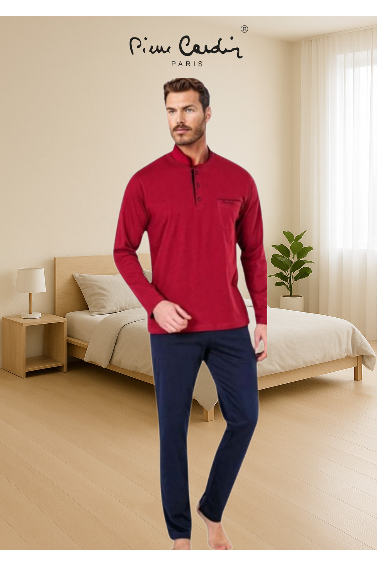 ست پیژامه مردانه راسته فاق نرمال آستین بلند | پیر کاردین Pierre Cardin TC.PC.56.05.1904 - تصویر 3