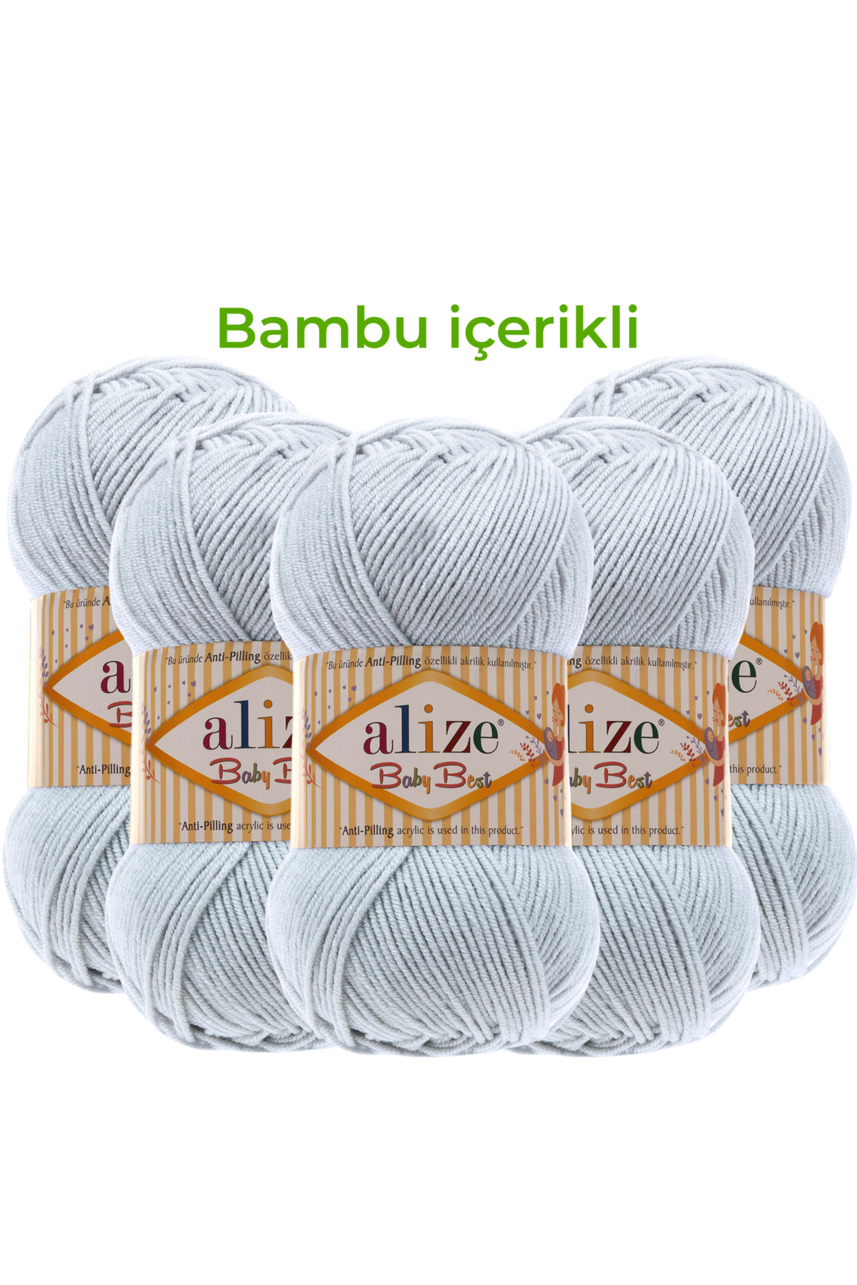 Baby Best 5 Pcs Baby Rope 10% Bamboo Antipiling 183 Baby Blue