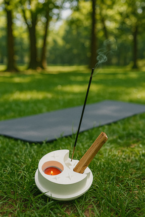 Lili 777 Ay Yıldız Temalı Tütsülük Mumluk Palo Santo Standı, Vernikli