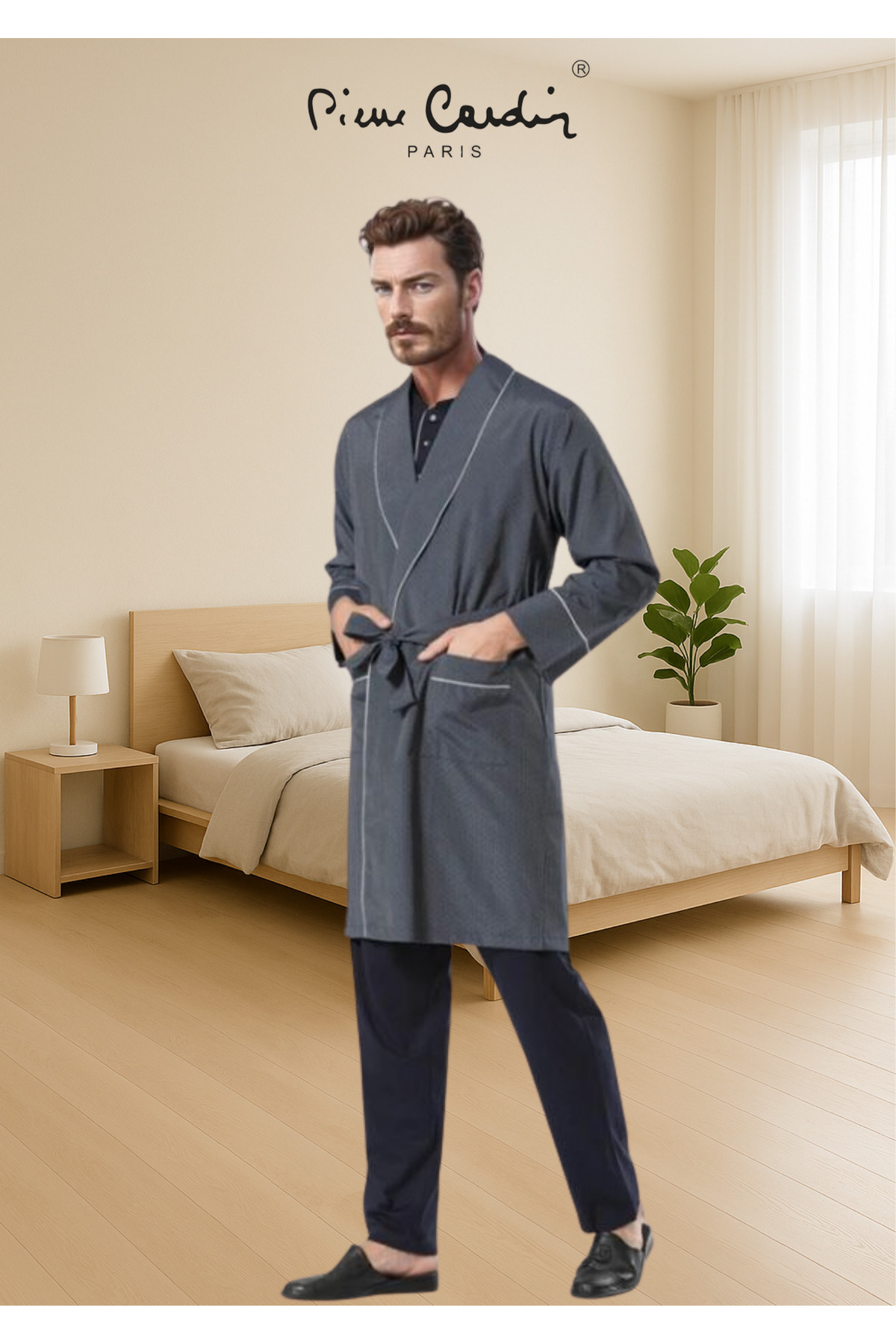 ست پیژامه مردانه راسته فاق نرمال آستین بلند | پیر کاردین Pierre Cardin TC.PC.55.60.1904 - تصویر 2