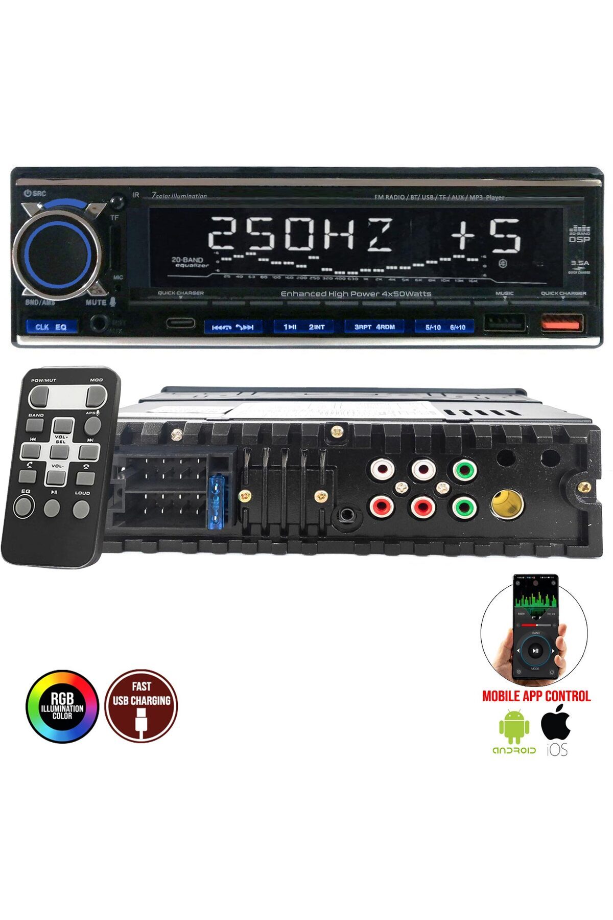 FOXXİ FOXX FX-X728DSP Oto Teyp 4X60 Watt Bluetooth Mobil