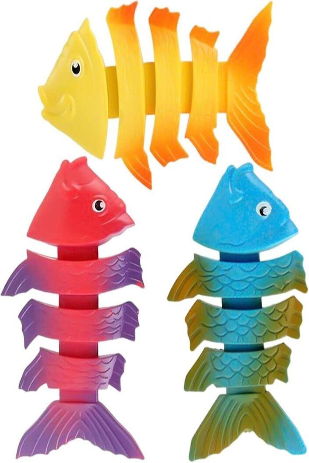 Hyd Çocuk Dalış Oyuncakları Nefes Kapatma Eğitim Oyunu İskelet Balık Yüzme Havuzu Banyo Oyuncağı 4 Set fotoğrafı 3 (önizleme)