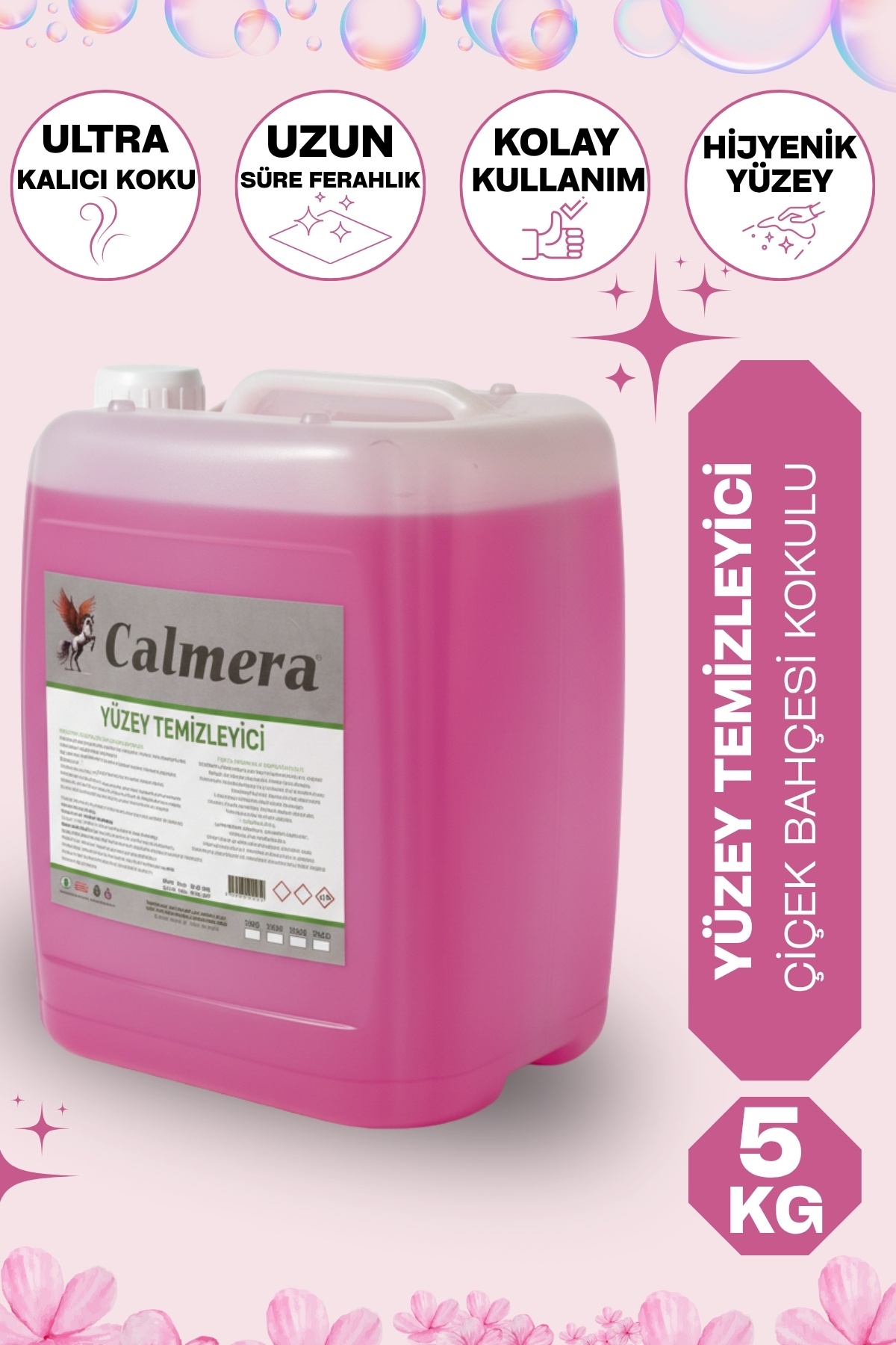 Calmera Endüstriyel Yüzey Temizleyici 5kg (Çiçek Bahçesi) Ultra Kalıcı Etki, Gün Boyu Süren Ferahlık