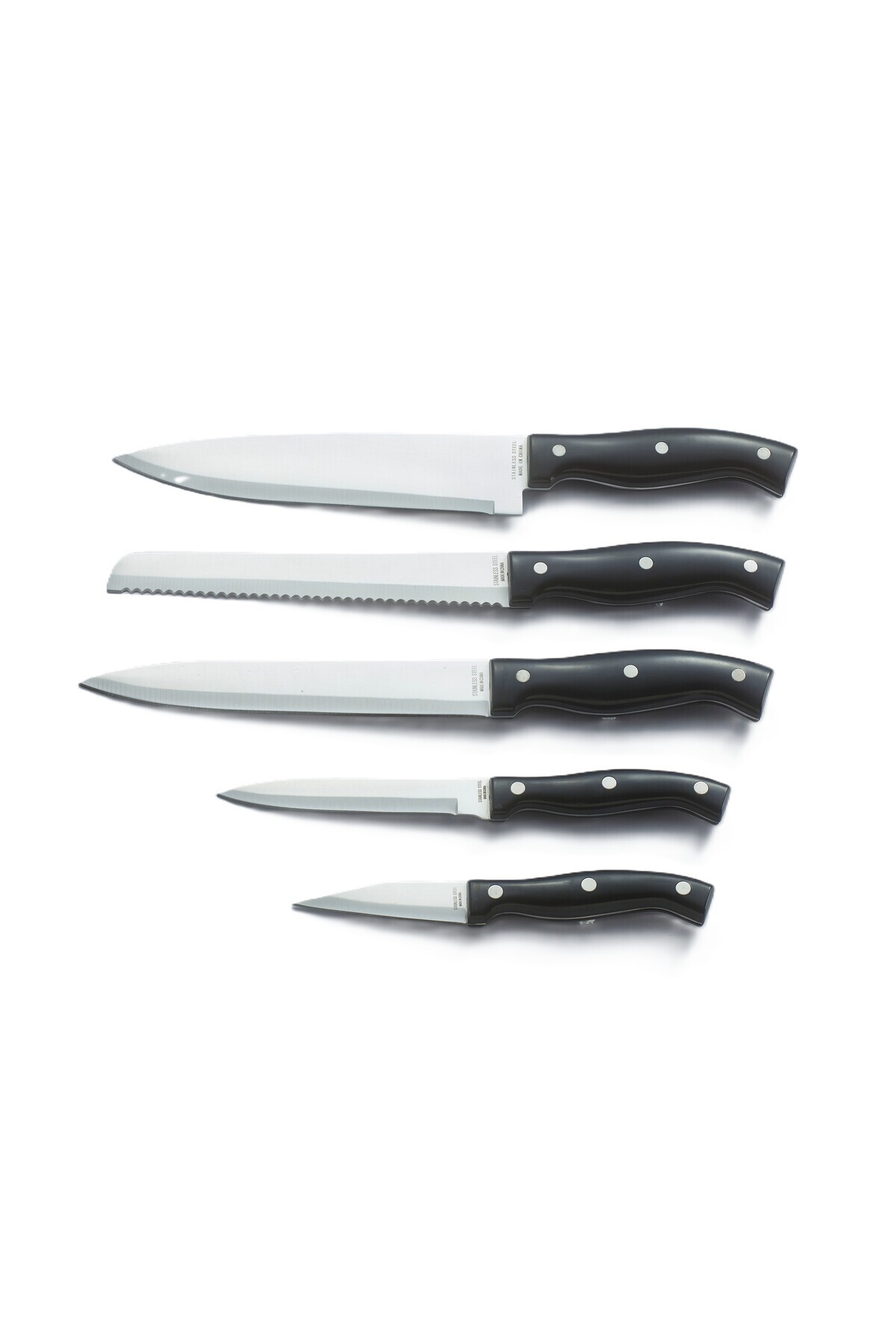 SAFA طقم سكاكين مطبخ مع حامل، 6 قطع. أسود. / 113059