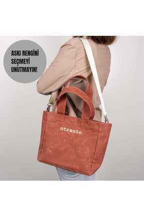 Otranto Company Nova Mumlu Kanvas Çanta - Kiremit