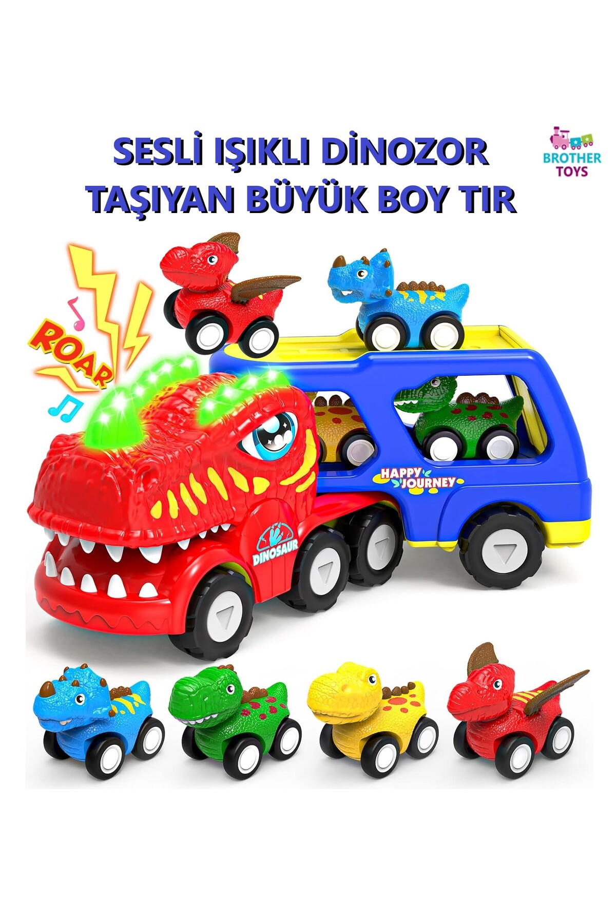 Brother Toys Büyük Boy Dinozor Taşıyan Sesli Işıklı Oyuncak Kamyon