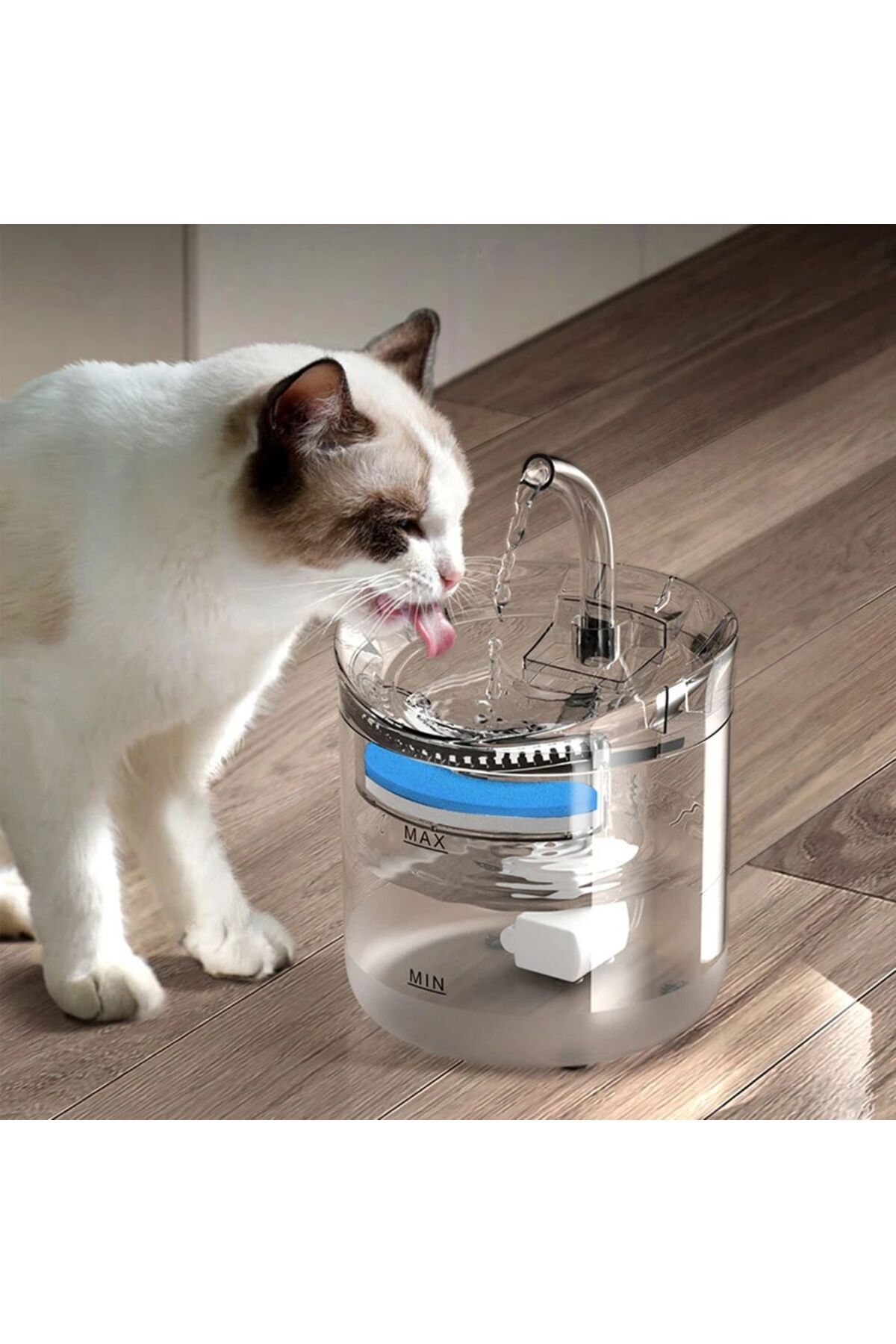 WoogiTech Sessiz Otomatik Kedi Su Sebili – USB Şarjlı, Filtreli,Taze Su Pınarı (1.8L Kapasite)