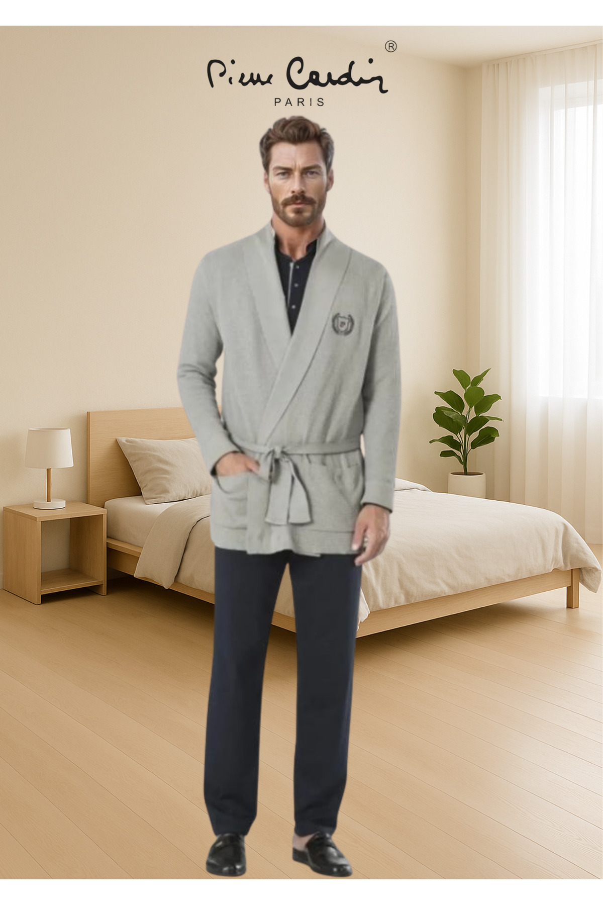 ست پیژامه مردانه راسته فاق نرمال آستین کوتاه | پیر کاردین Pierre Cardin TC.PC.55.95.1904 - تصویر 2