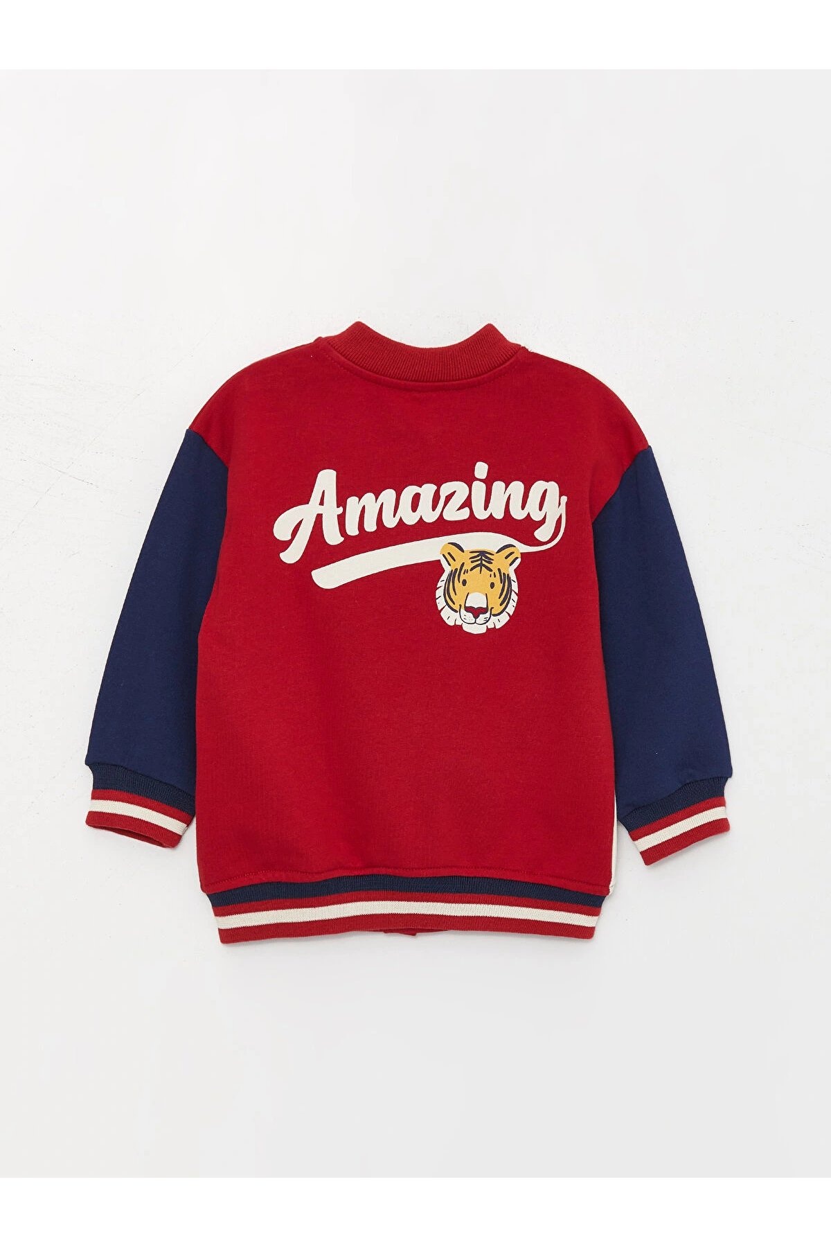 LC Waikiki LCW baby Kırmızı Kolej Yaka Uzun Kollu Erkek Bebek Fermuarlı Sweatshirt fotoğrafı 4 (önizleme)