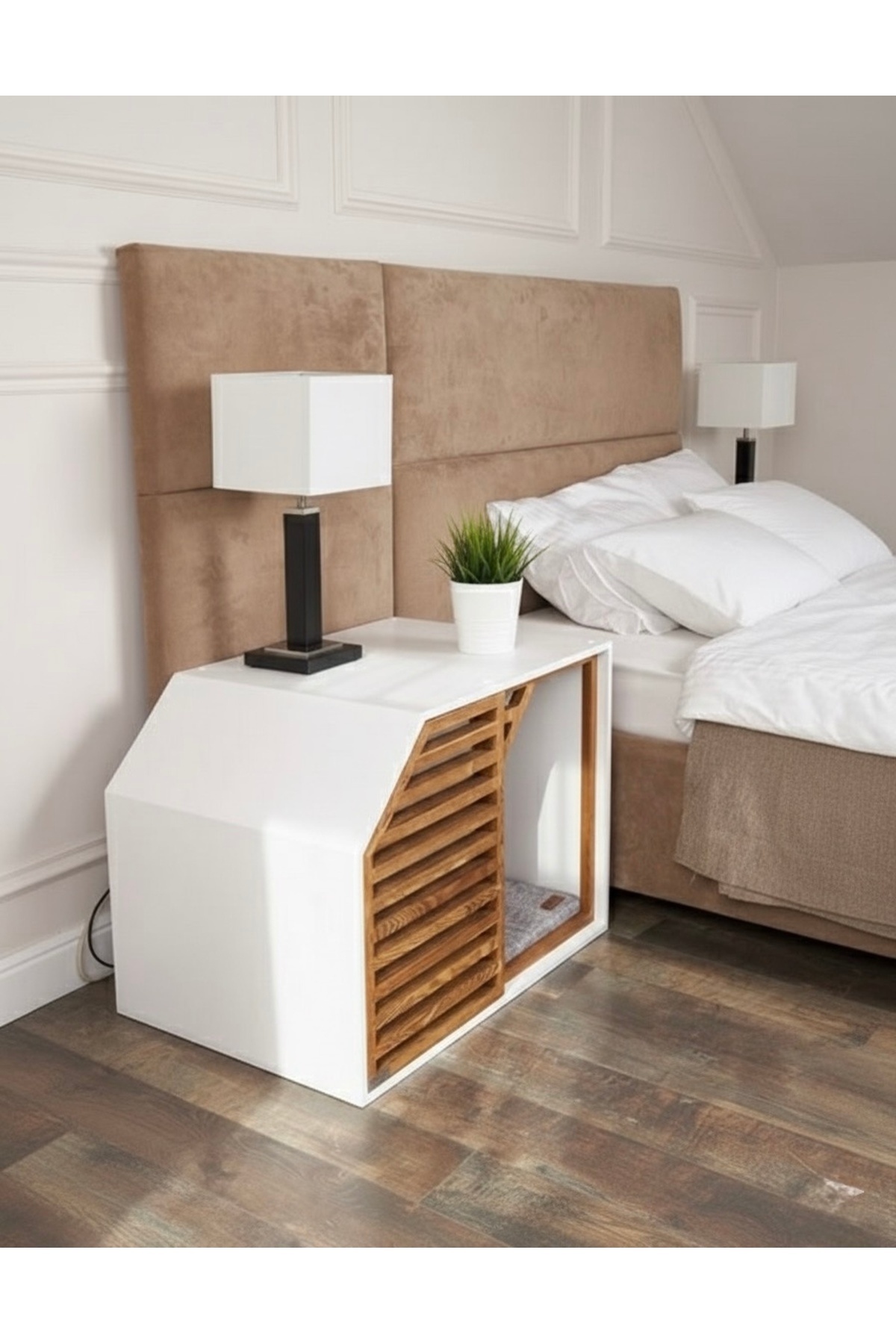 scsmolin Modern Tasarım Komodin Kedi Evi / Küçük Irk Köpek Yatağı