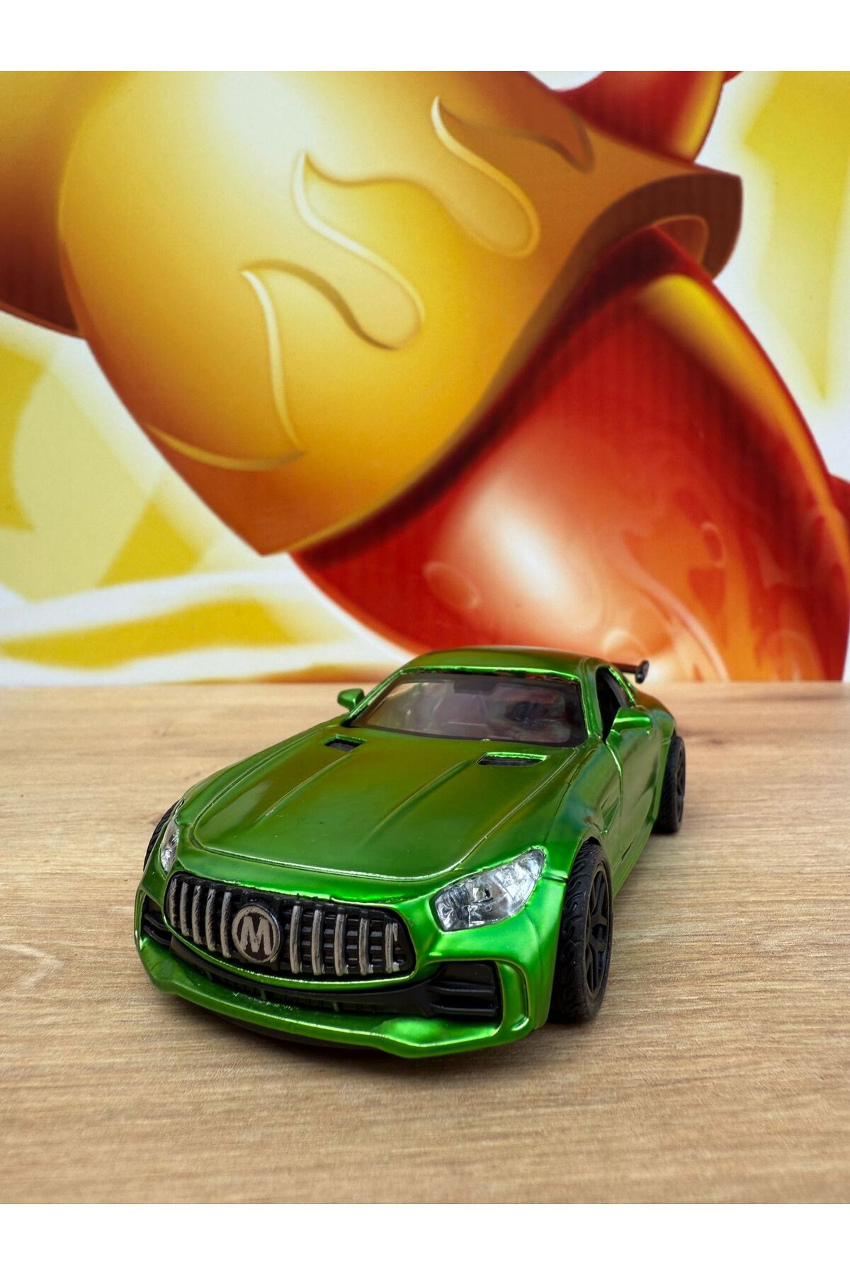 scntoys Mercedes Amg Gtr Diecast Model Araba Yeşil Çekbırak Açılan