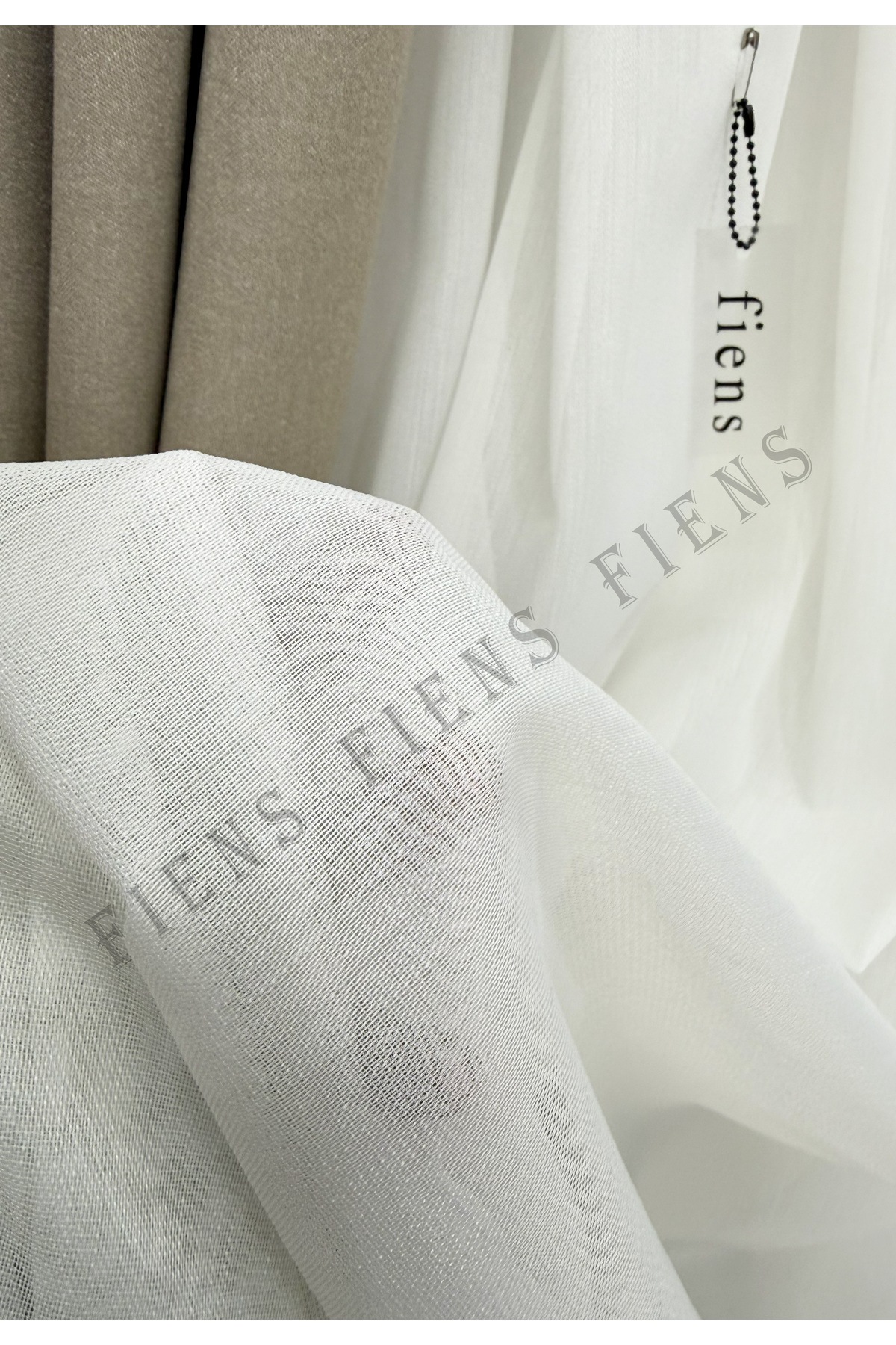 FİENS İPEK SOFT KETEN BAMBU AĞIR GRAMAJLI 1/3 Sık Pile Tül Perde Ütüİstemez |En