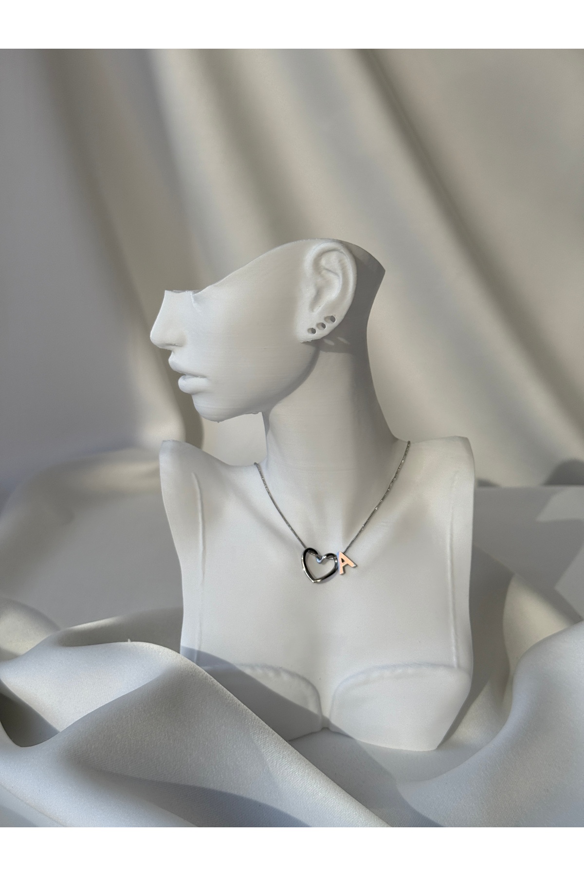 Kalp Harf Kolye — Silver