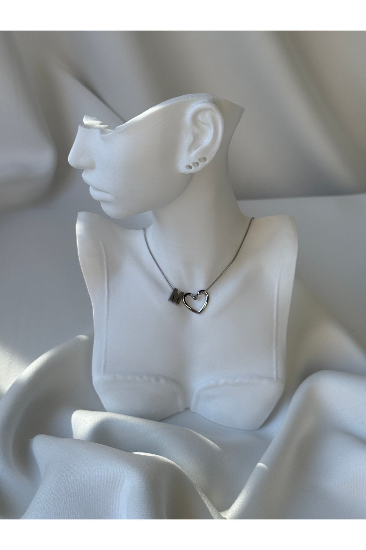 Kalp Harf Kolye — Silver