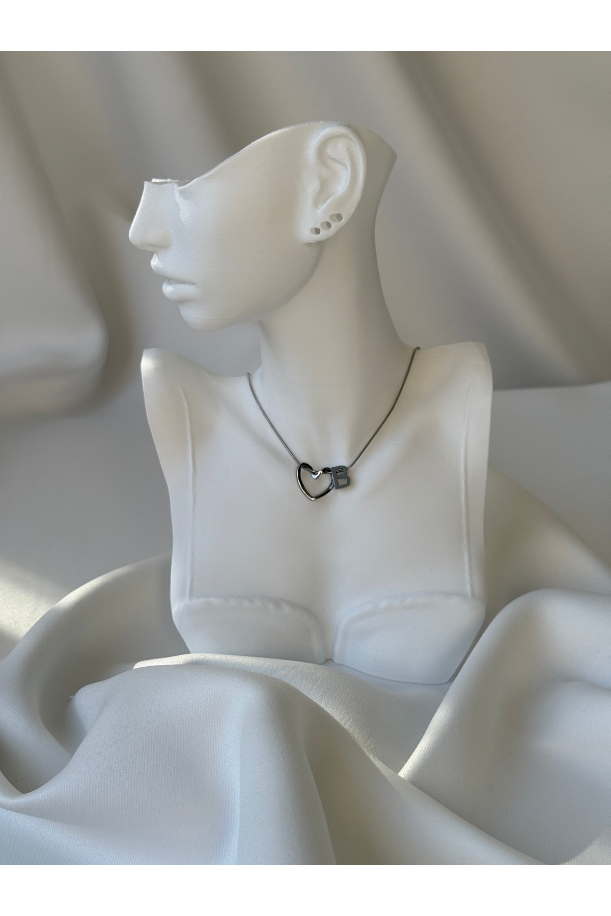 Kalp Harf Kolye — Silver