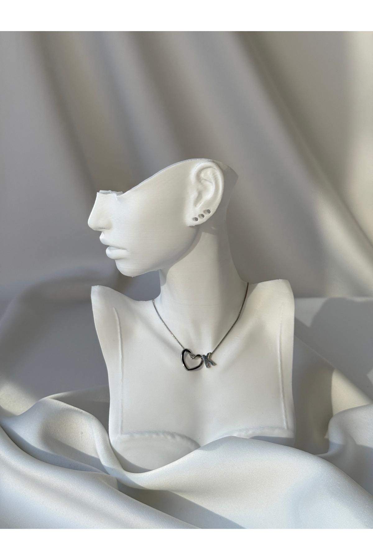 Kalp Harf Kolye — Silver