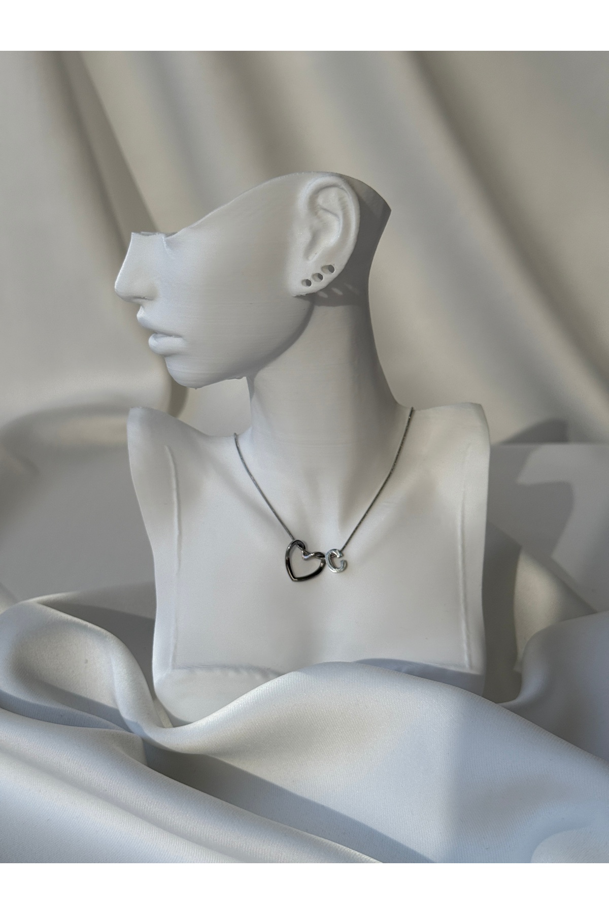 Kalp Harf Kolye — Silver