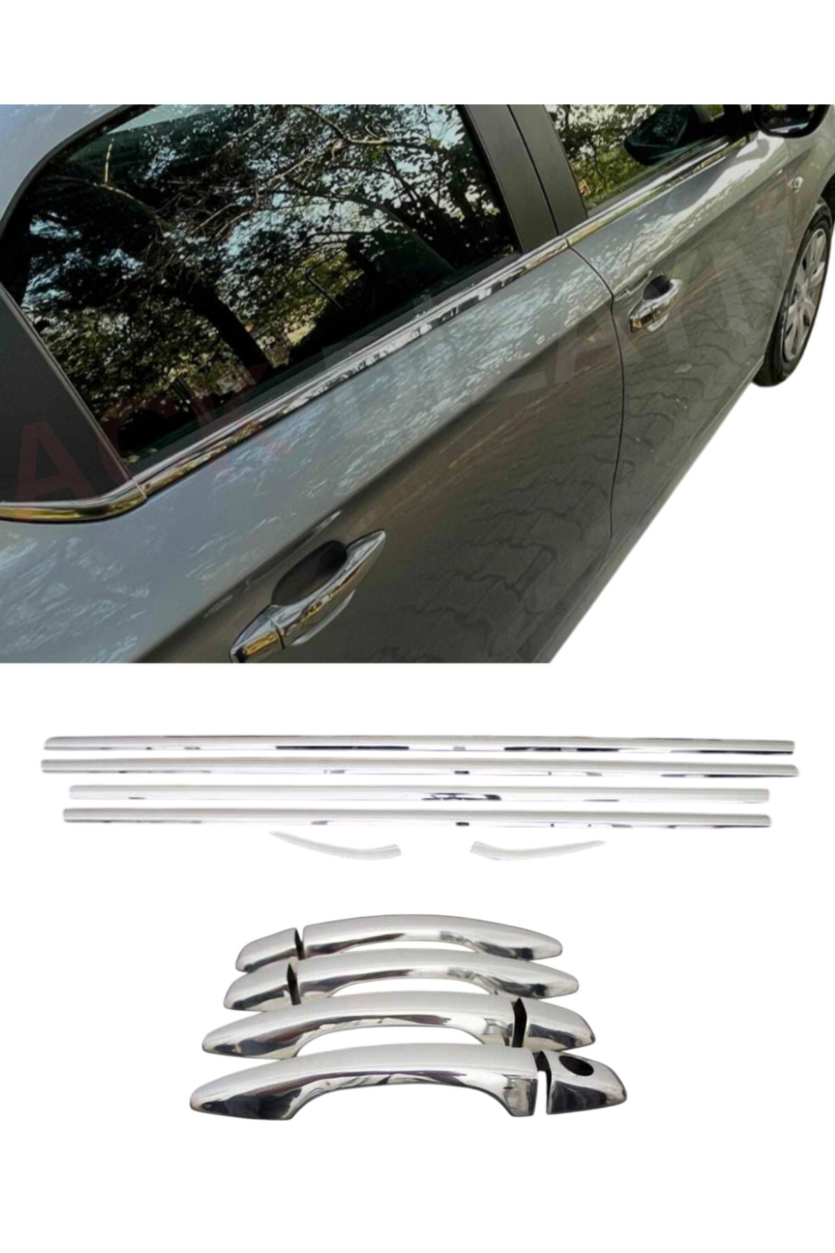 ACK Dizayn PEUGEOT 301 ARACA ÖZEL KROM CAM ÇITASI + KROM KAPI KOL