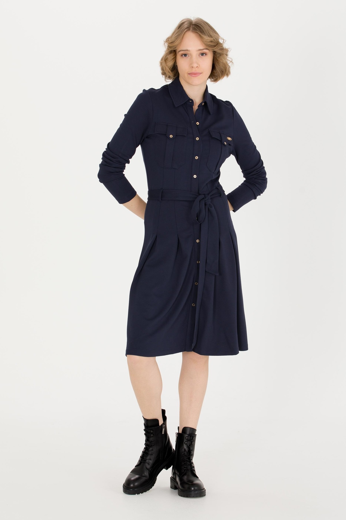 U.S. Polo Assn. Women's Navy Blue Knitted Dress