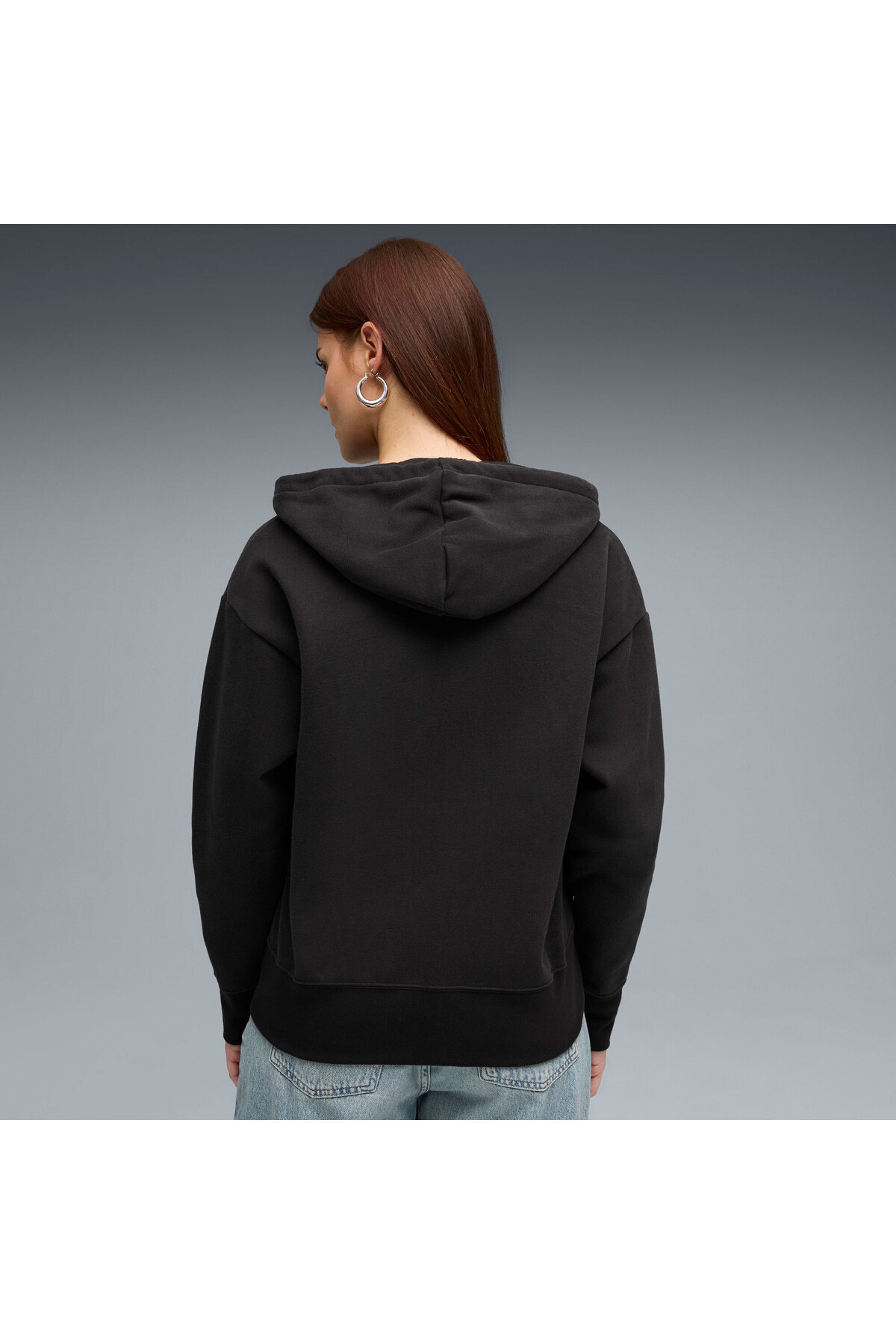 Puma HER Relaxed Full-Zip Hoodie Kadın Siyah Sweatshirt 63301101 görsel 2
