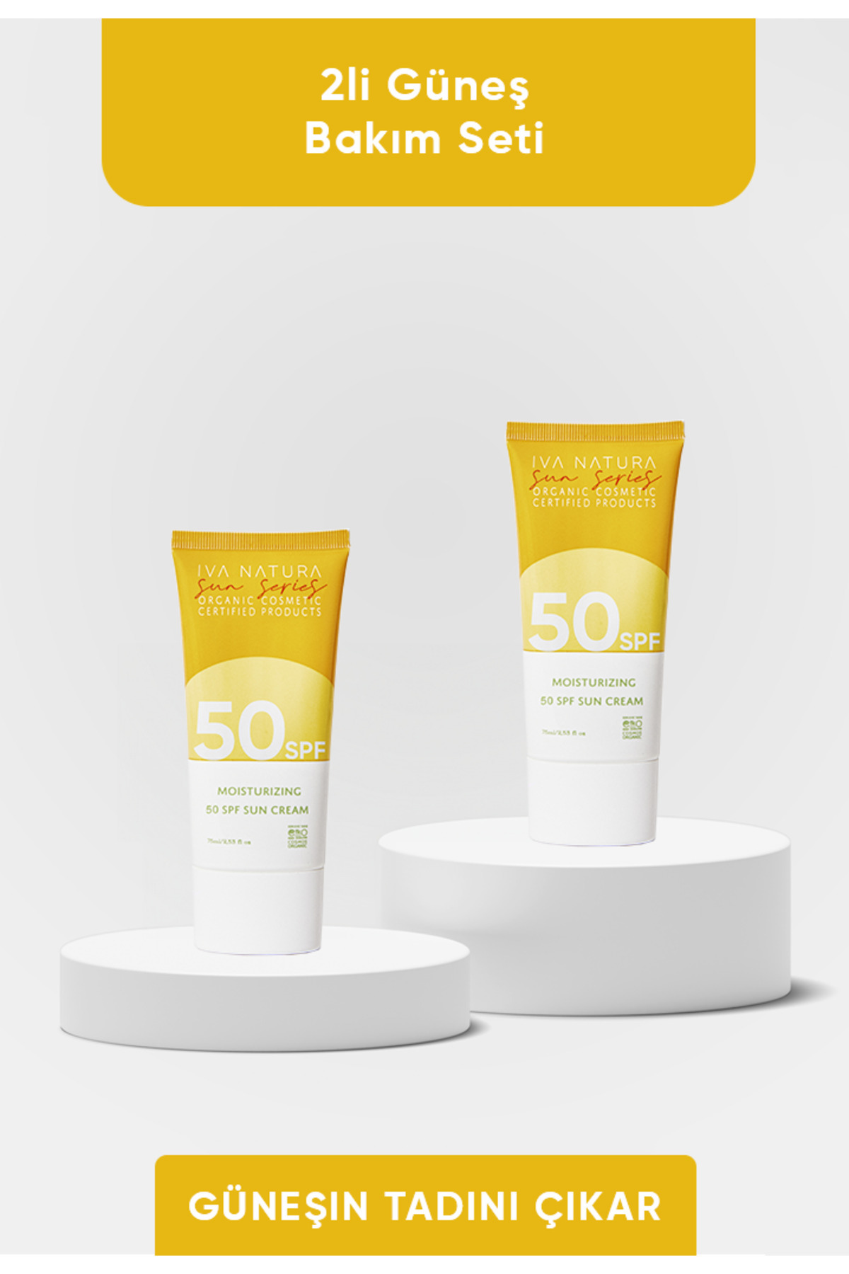 Iva Natura 2'li 50 SPF Organik Güneş Kremi- Aydınlatıcı ve Leke Karşıtı Etki
