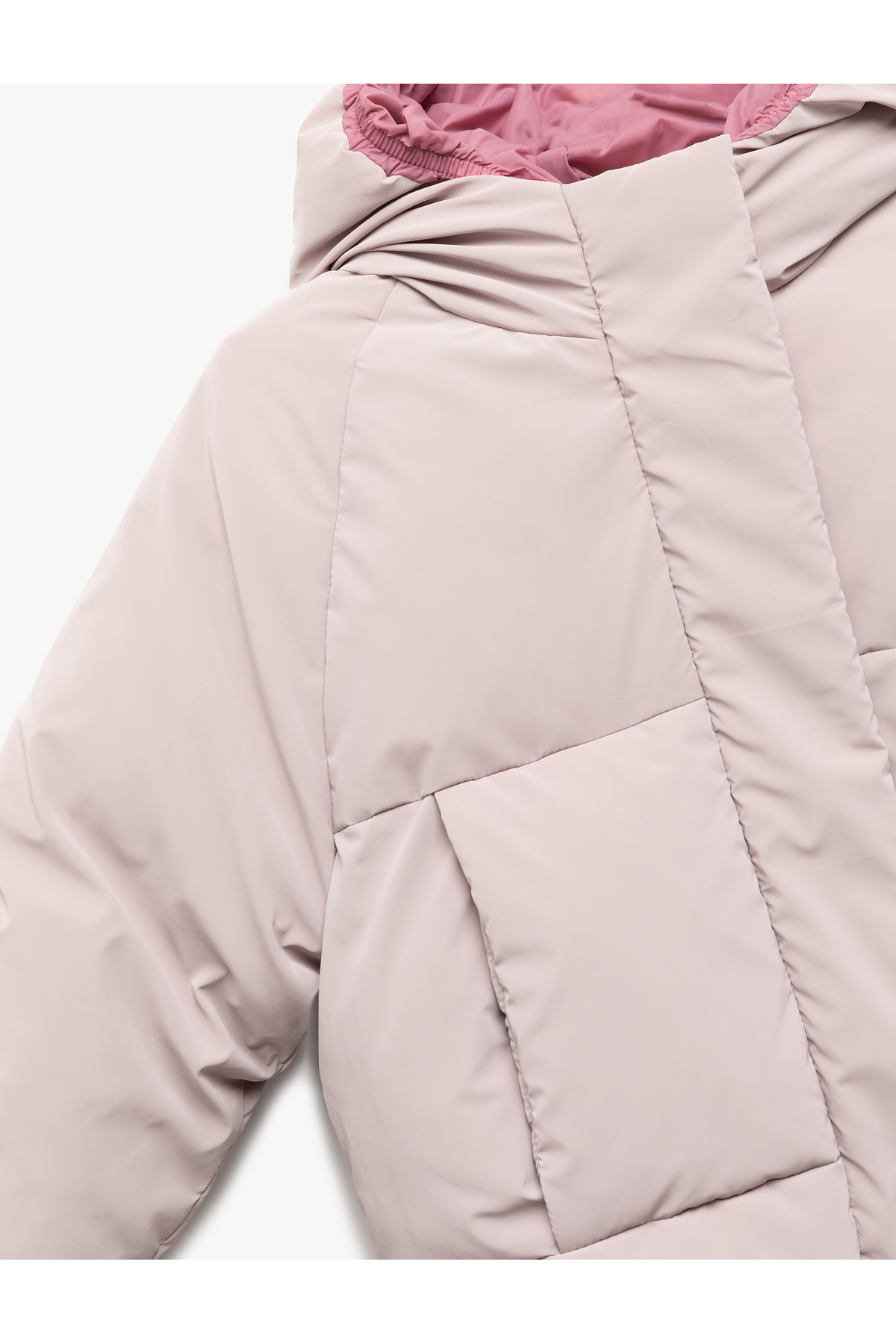 Koton Kapşonlu Uzun Kollu Cepli Şişme Mont fotoğrafı 3 (önizleme)