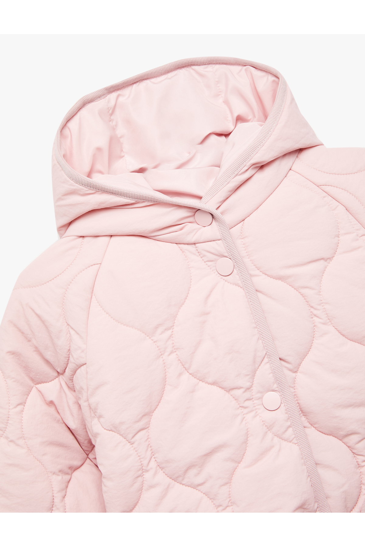 Koton Uzun Kollu Düğmeli Kapşonlu Kapitone Mont fotoğrafı 3 (önizleme)