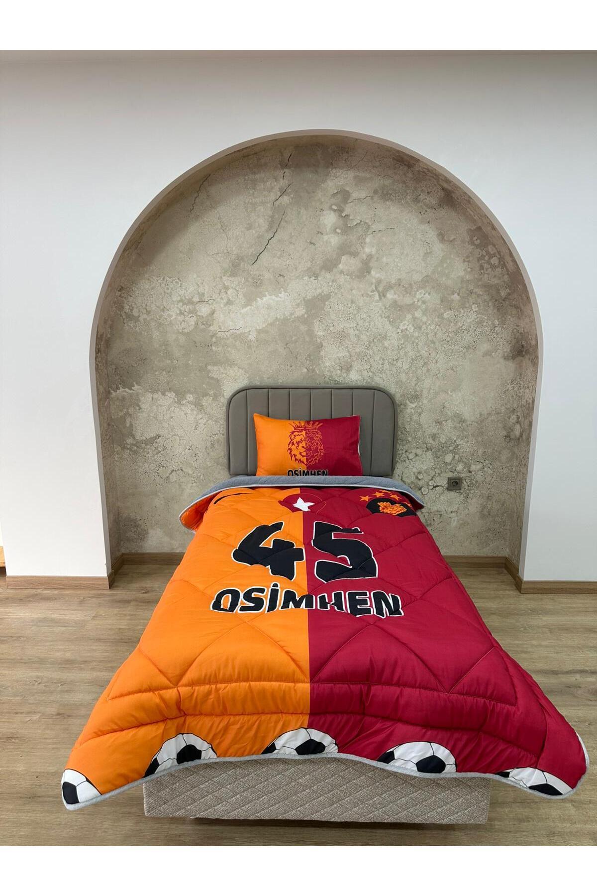 adenkahome 45 Osimhen Desenli , Çift Taraflı Tek Kişilik Welsoft Uyku Seti