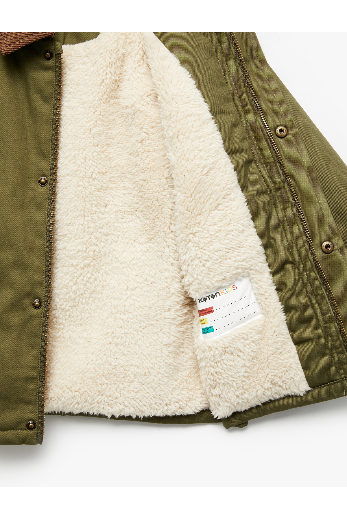 Koton Pamuklu Uzun Kollu Cepli Peluş Astarlı Gömlek Yaka Ceket fotoğrafı 4 (önizleme)