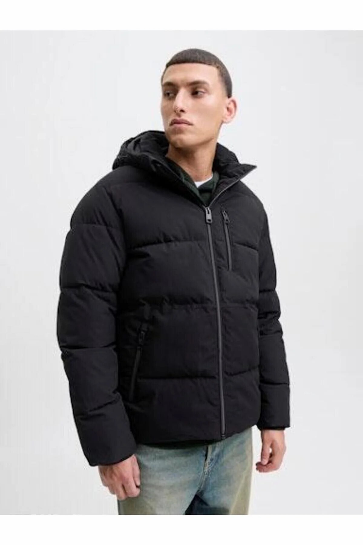 Jack & Jones Erkek Siyah Jjeowen Puffer Sn Mont 12278792-Black