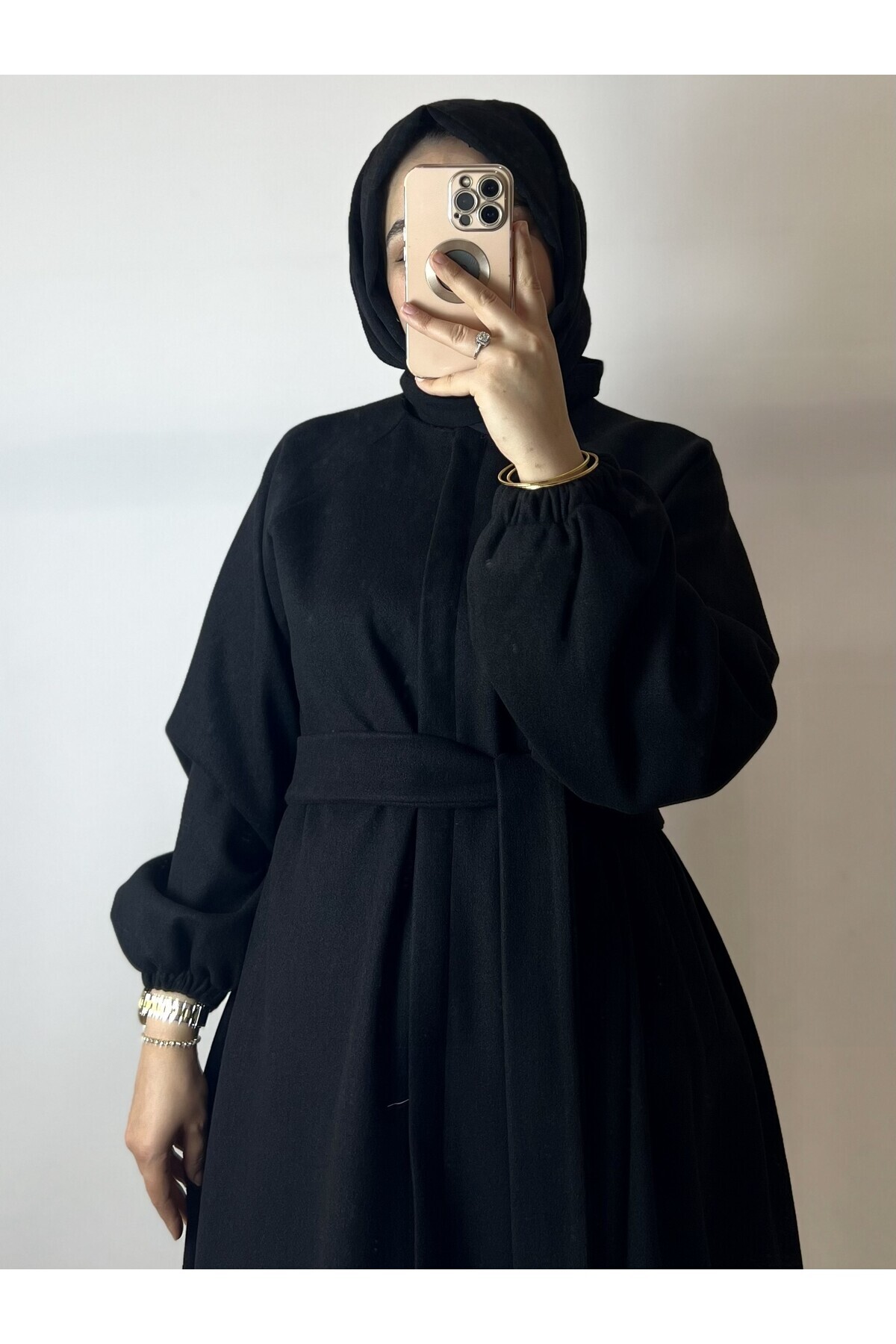 MERVERA  KIŞLIK ASTARLI KAŞE KABAN TAM BOY TESETTÜR - Görsel 3