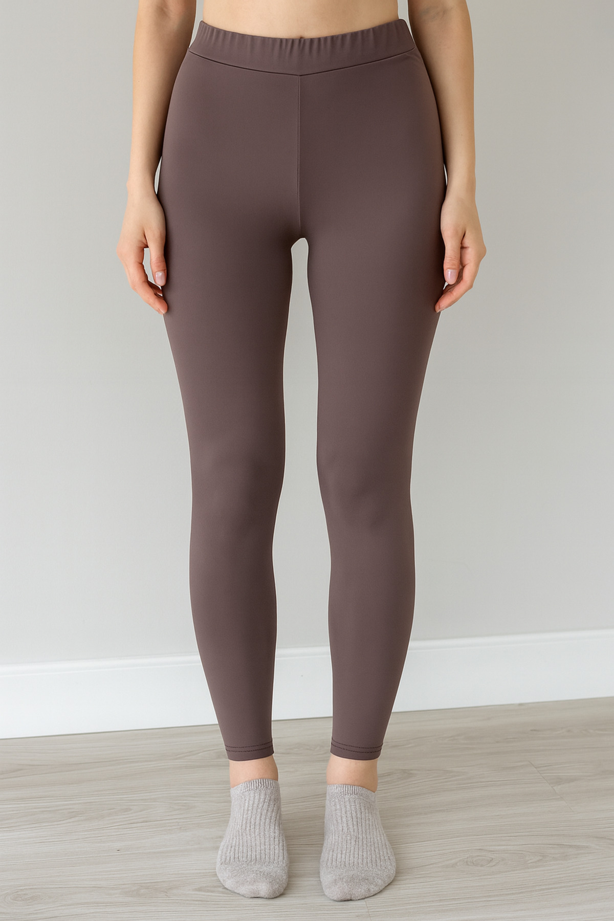 DAİSİES Spor ince polyester toparlayıcı yüksek bel tayt görsel 2