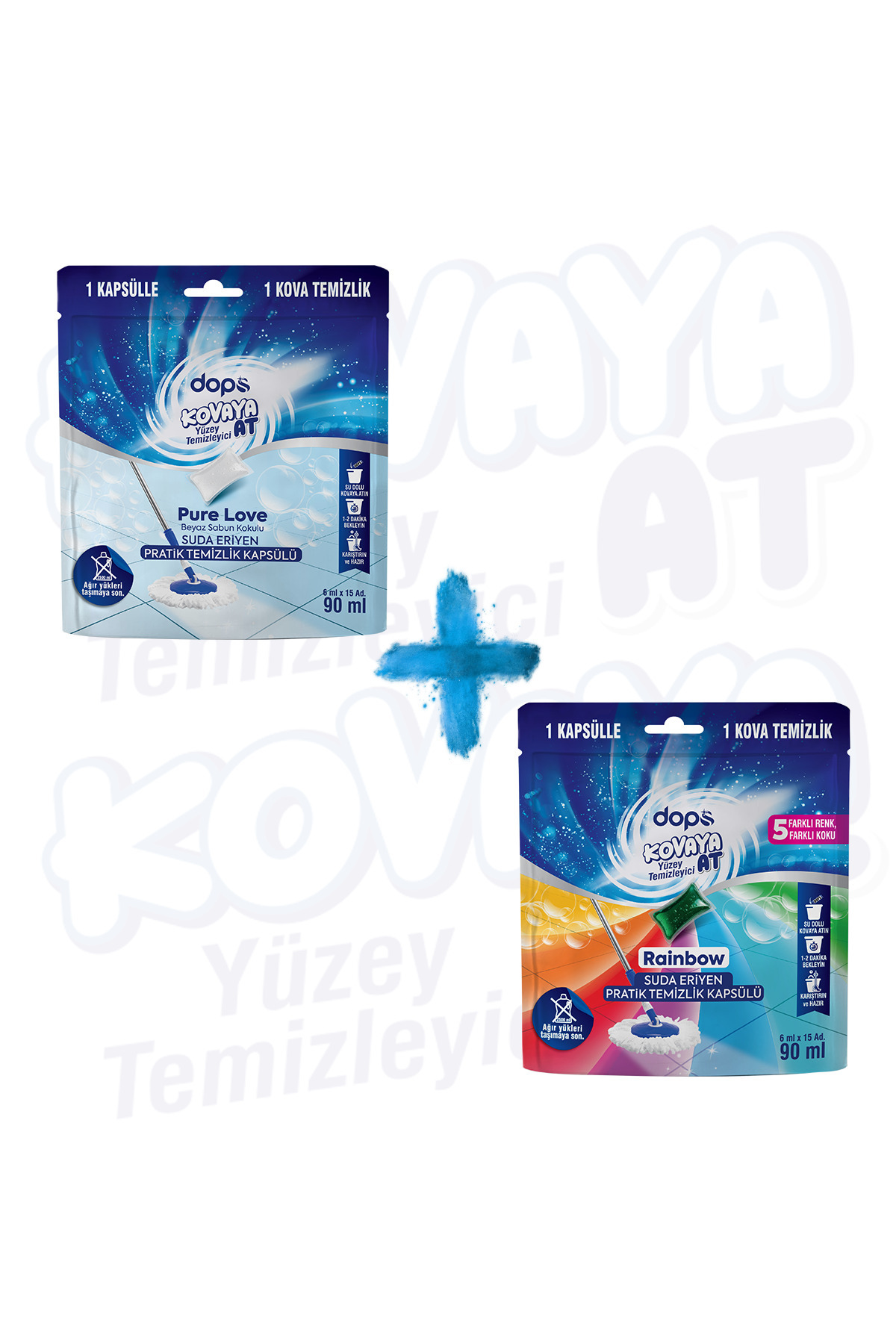 dops Rainbow + Pure Love Yüzey Temizleyici Kapsül – 2’li Set