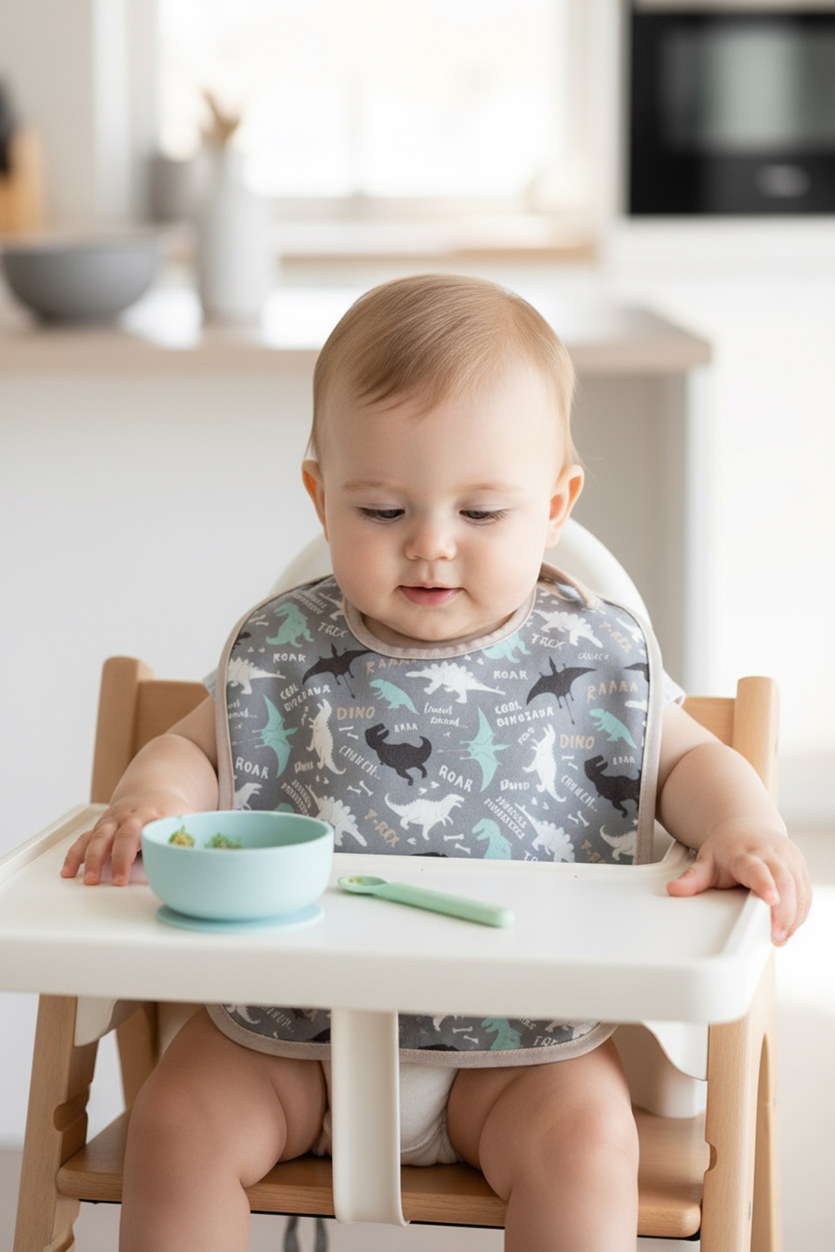 HAMUR Proof 3'lü Sıvı Su Geçirmez Bebek Mama Önlüğü Ağız Silme Mendili Bağlamalı 3 Prç BejGrup 6-24 Ay fotoğrafı 5 (önizleme)