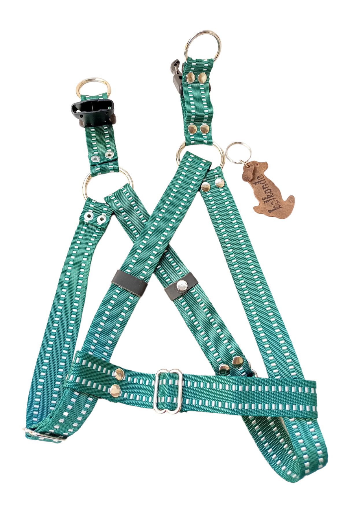 balkonda Köpek Göğüs Tasması Orta ve Büyük Irk Ayarlamalı Kolon Kordon Yeşil