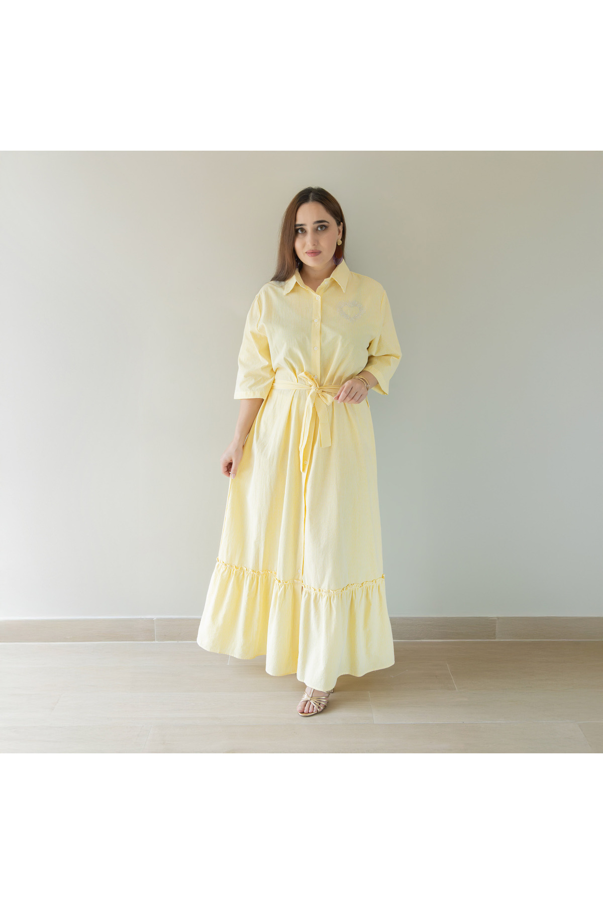 LINELLE Ladies Casual Dress – Cotton Polyester Printed Maxi Wear