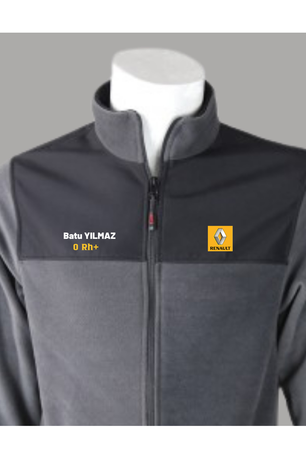 Kişiye Özel BASKILI Softshell Polar – İsim, Soyisim, Kan Grubu ve RENAULT Tasarım SİYAH-KIRMIZIVB. — خاکستری SHOFT — تصویر 2 از 3