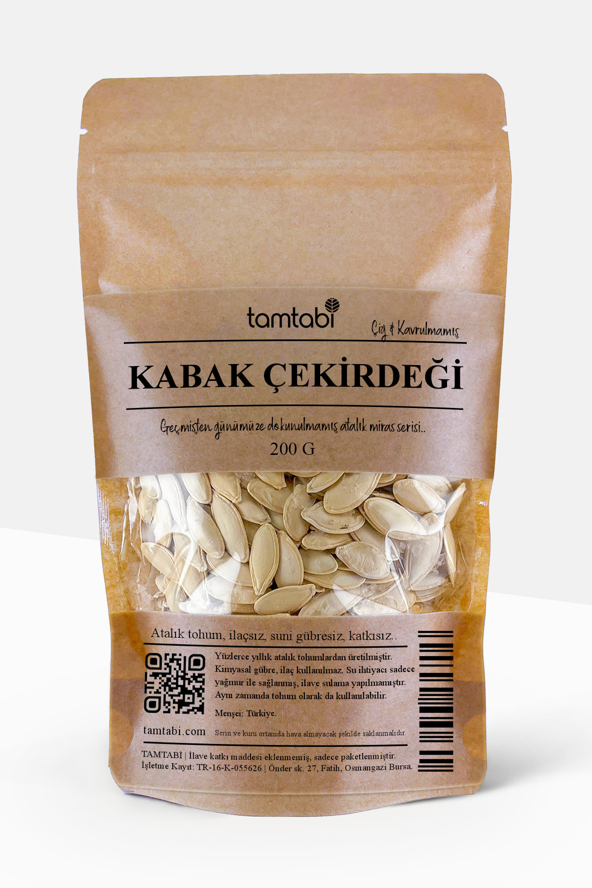 Tamtabi Çiğ Kabak Çekirdeği (Atalık Tohum) 200gr
