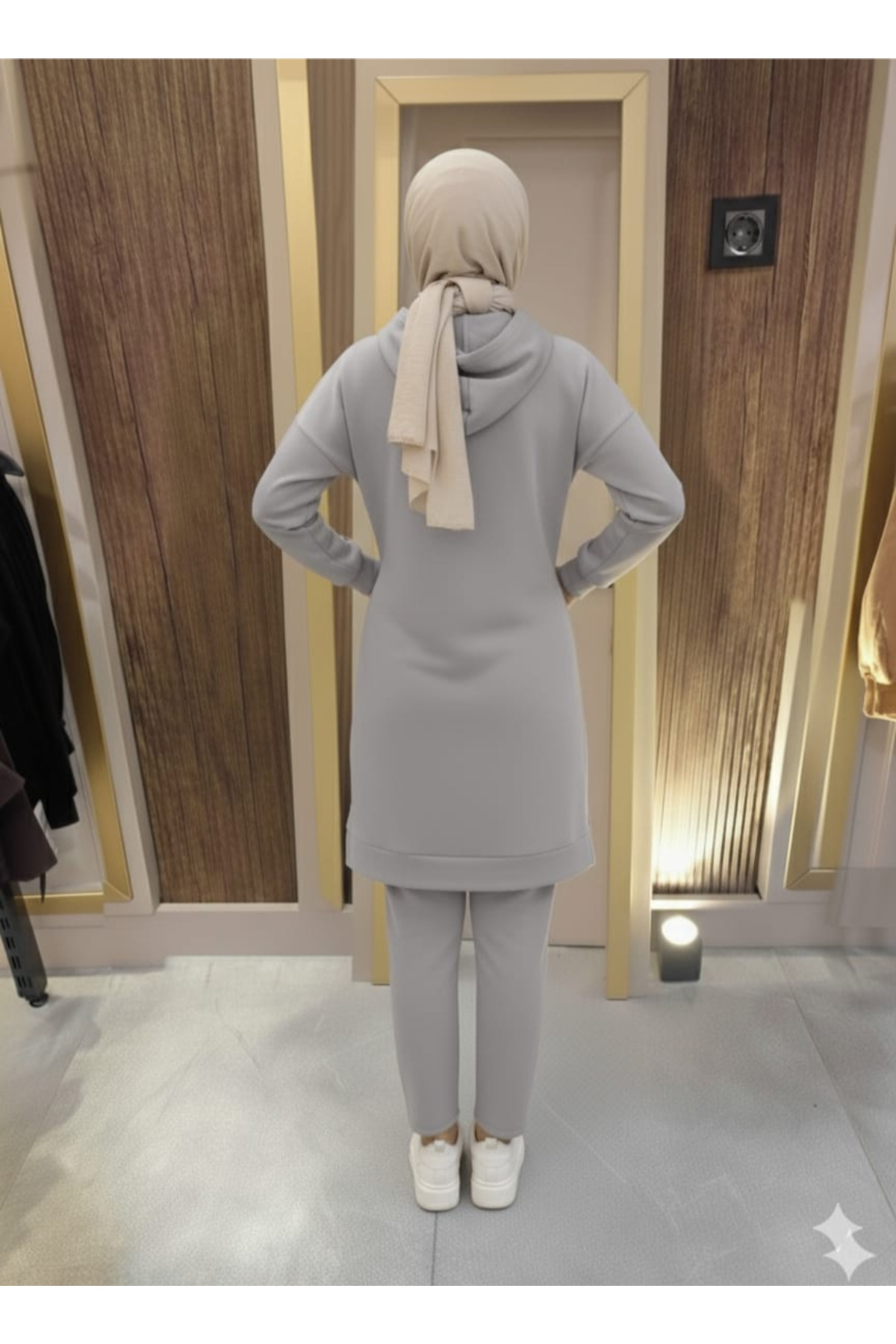 Bala Giyim  Kadın Kapüşonlu Yırtmaçlı Tesettür Tunik - Görsel 4