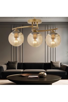 Apliqa Elite 3Lü Eskitme Bal Camlı Modern Mutfak Yatak odası Salon Avize