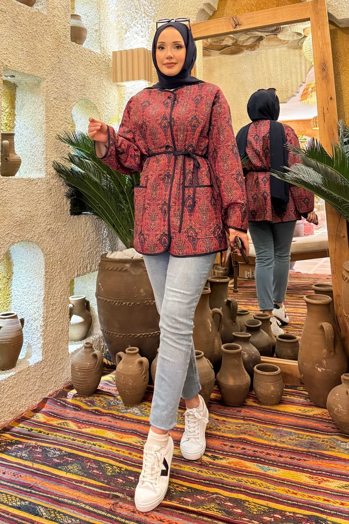 EBRUTESETTÜR  Cep Detaylı Bohem Kapitone Ceket -20 - Görsel 3