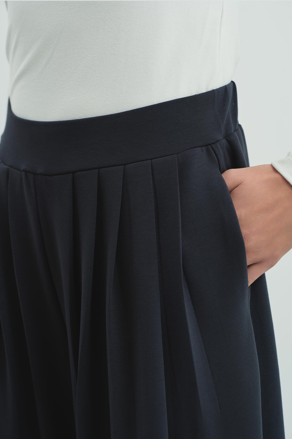 C&CITY  Pure Touch Pileli Bol Pantolon CC7006 Füme - Görsel 2