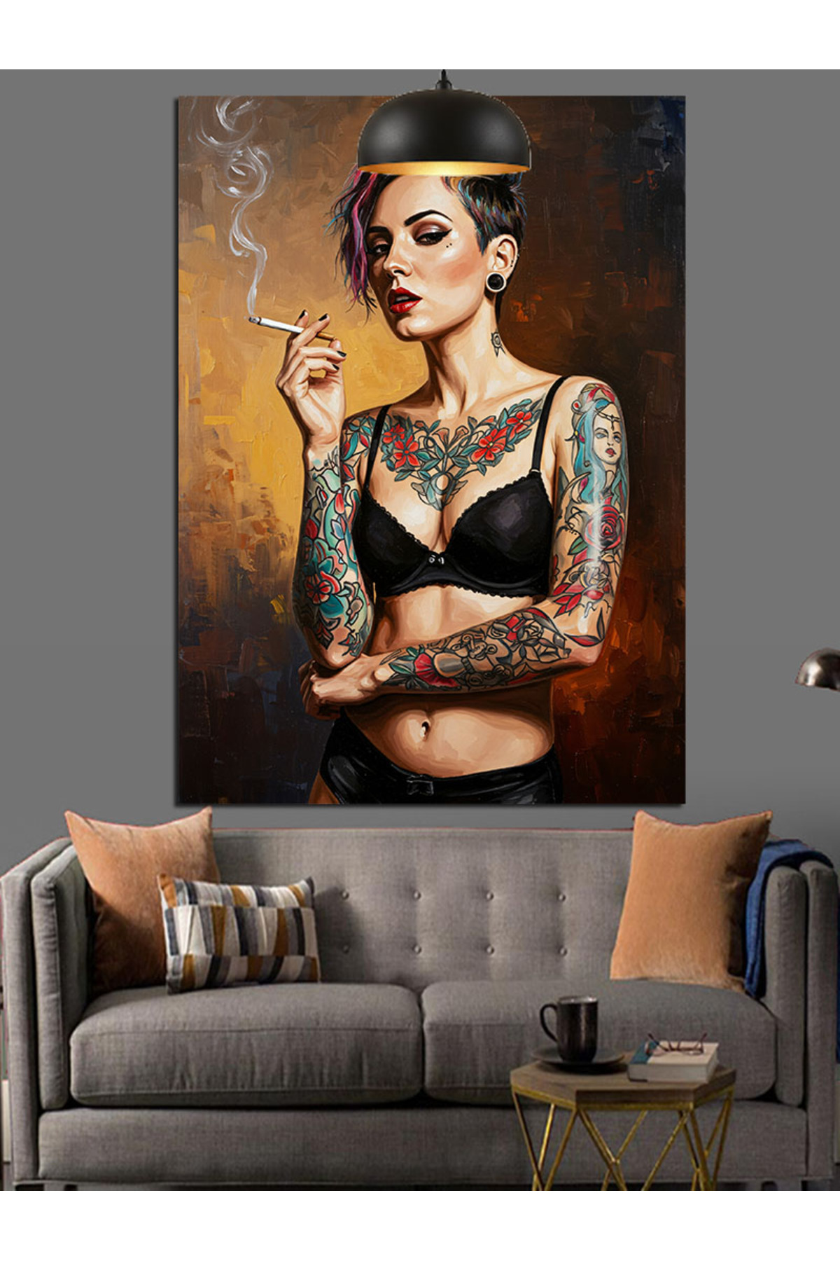 Dövme Sanatına Yüksek kaliteli yağlı boya dokulu Kanvas Canvas Tablo kanvas tablo canvas tablo duva
