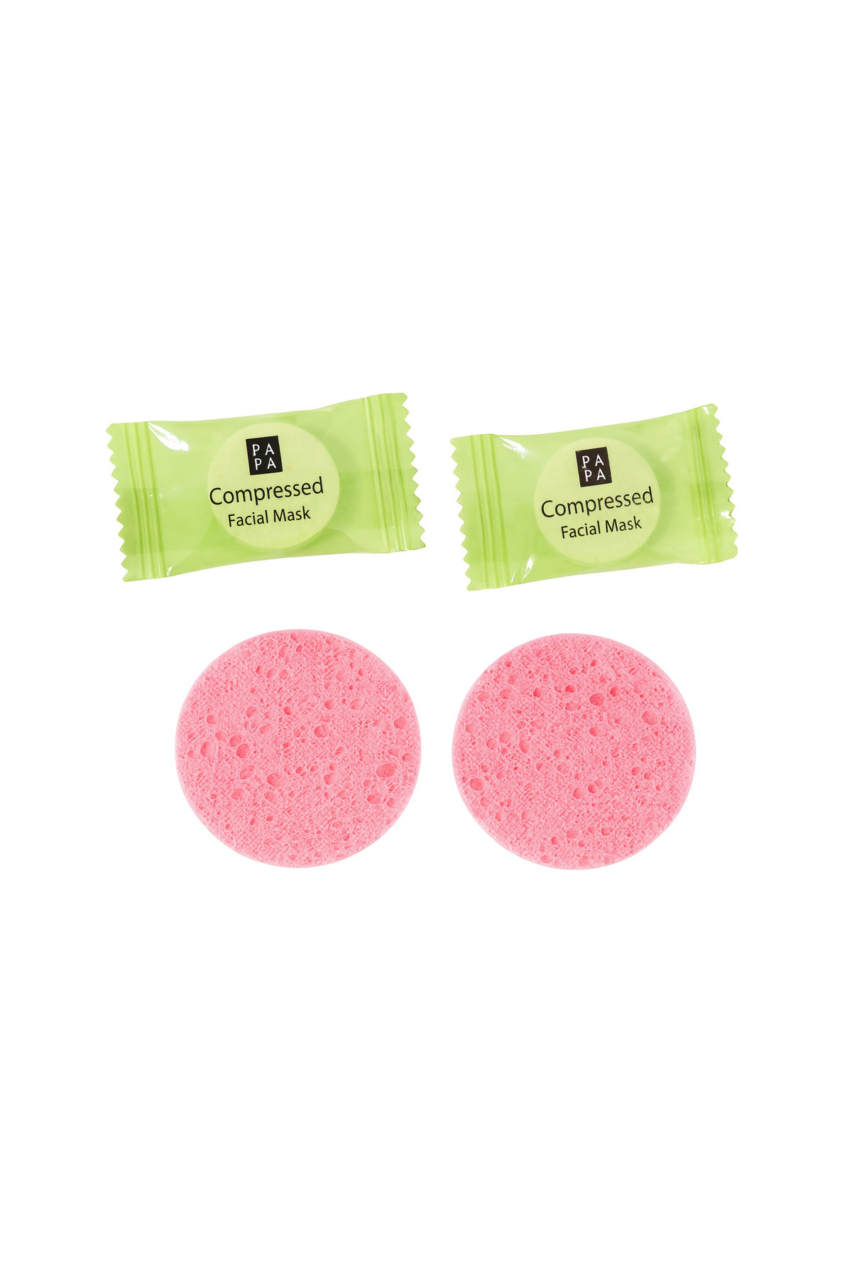 AROMENZA Yüz Bakım Seti – 2 Doğal Sünger + 2 Kompres Yüz Maskesi, Evde ve Seyahatte Kullanım İçin