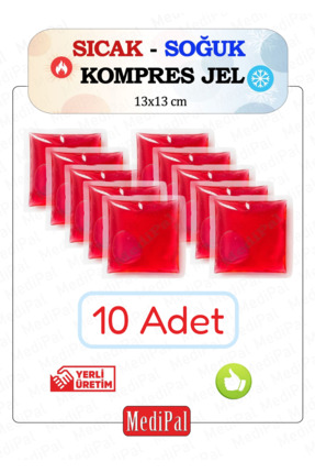 MediPal 10 Adet Termojel - Kırmızı - Cold Pack - Buz Paketi - Sıcak Soğuk Kom...
